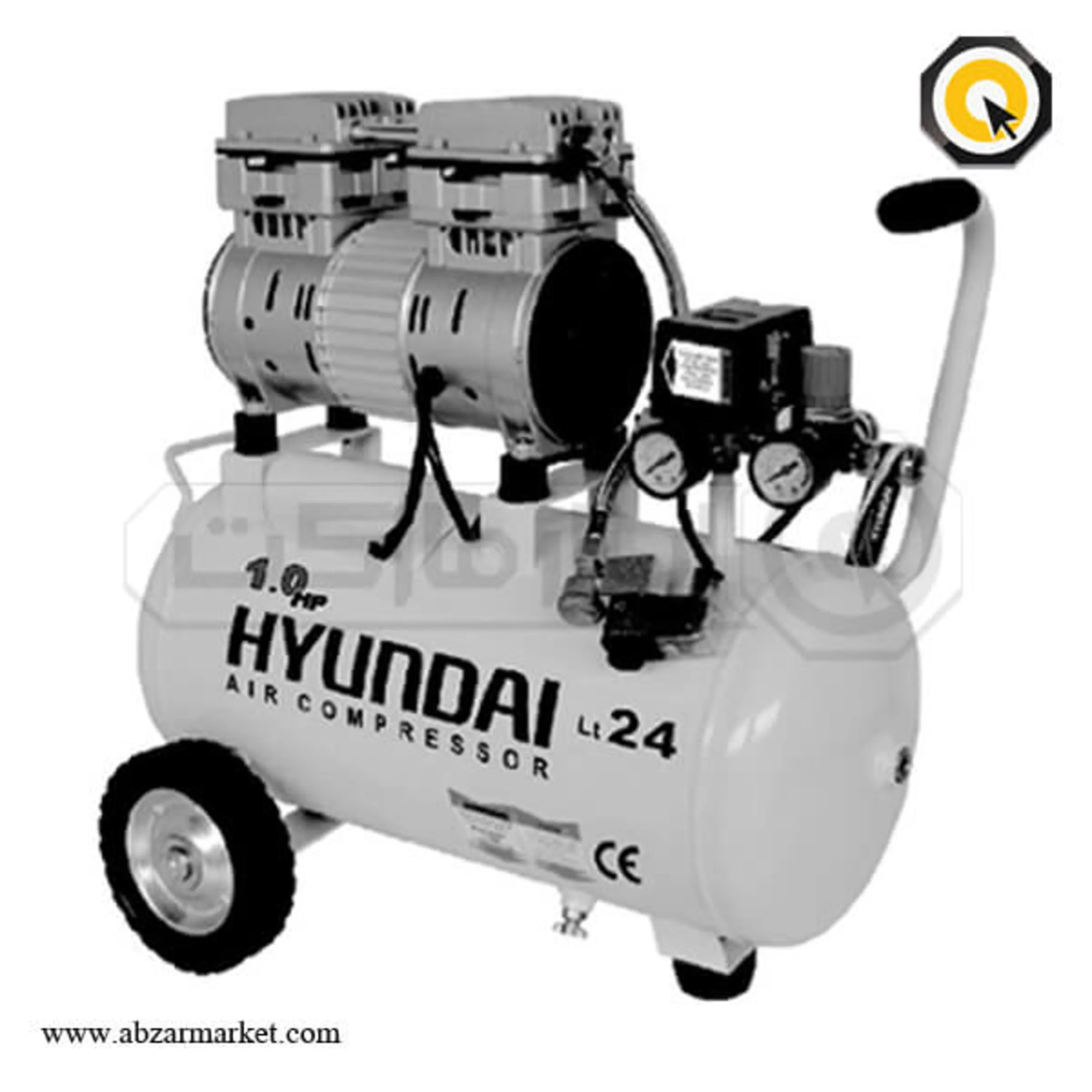 کمپرسور باد سایلنت24 لیتری هیوندای مدل AC-1024 کمپرسور باد سایلنت24 لیتری هیوندای مدل AC-1024