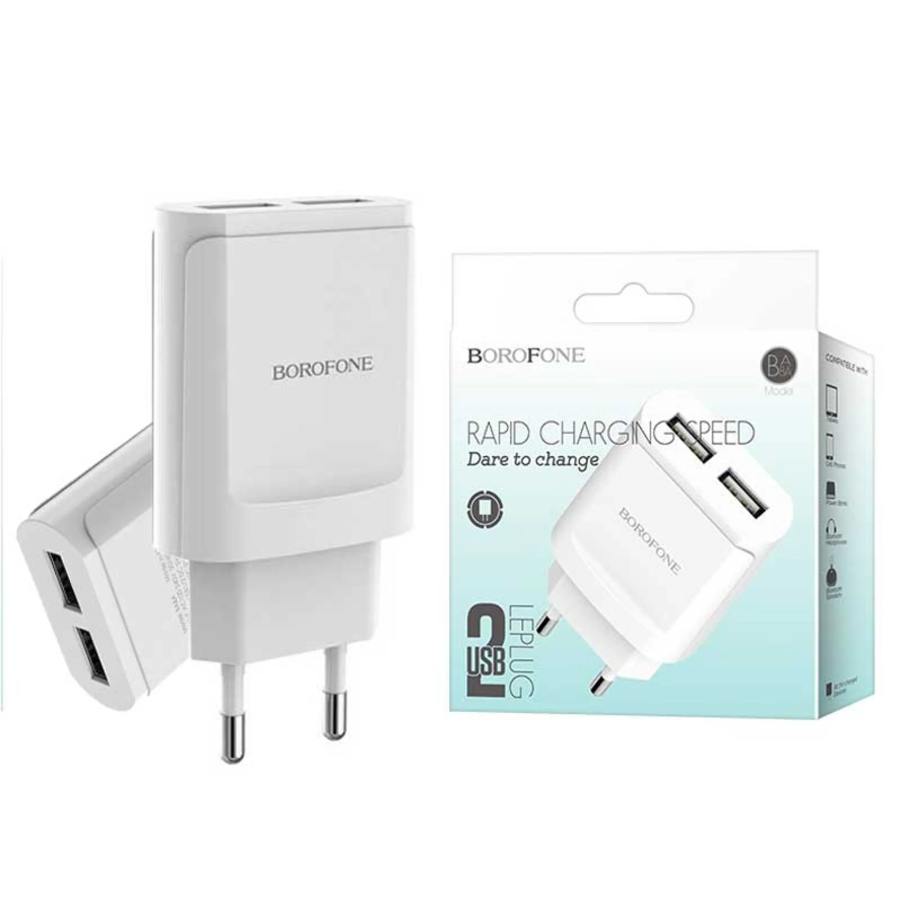شارژر دیواری Borofone BA8A سفید شارژر دیواری Borofone BA8A سفید