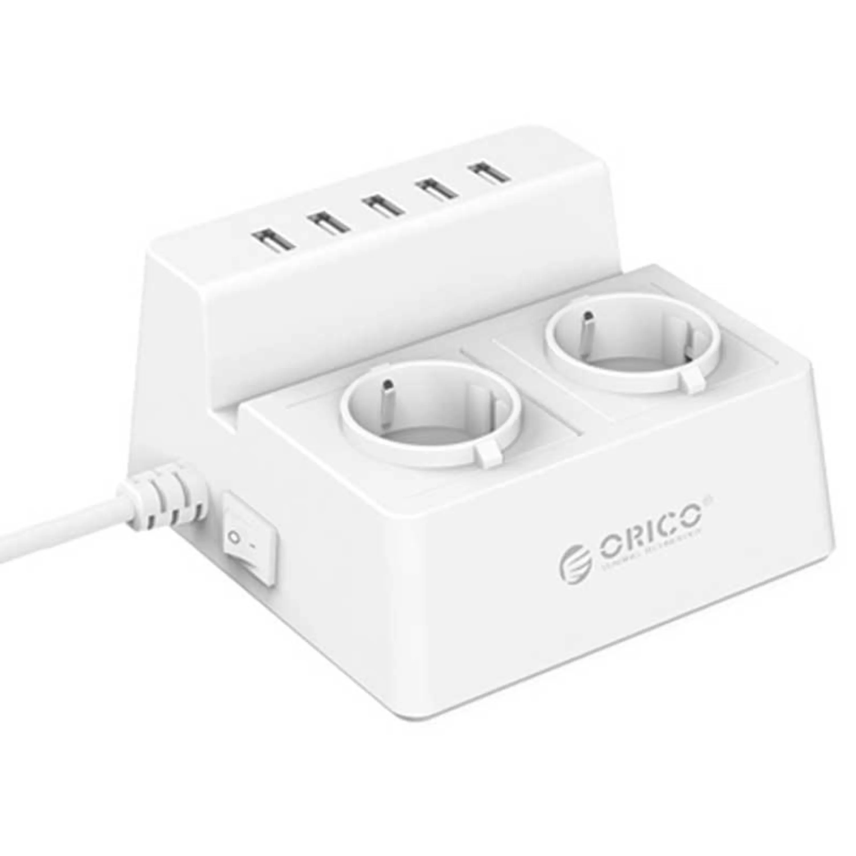 دو راهی برق Orico ODC-2A5U-EU + شارژر 5 پورت