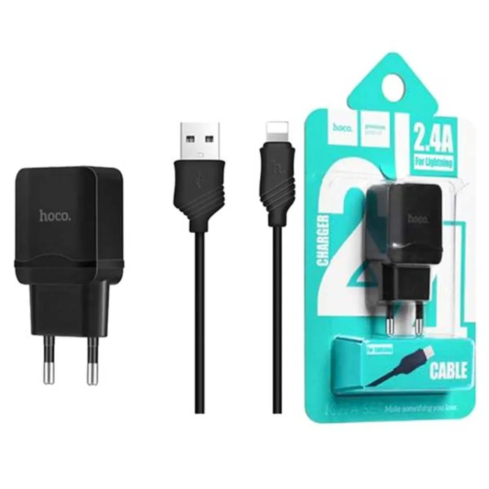 شارژر Hoco C22A + کابل آیفونی