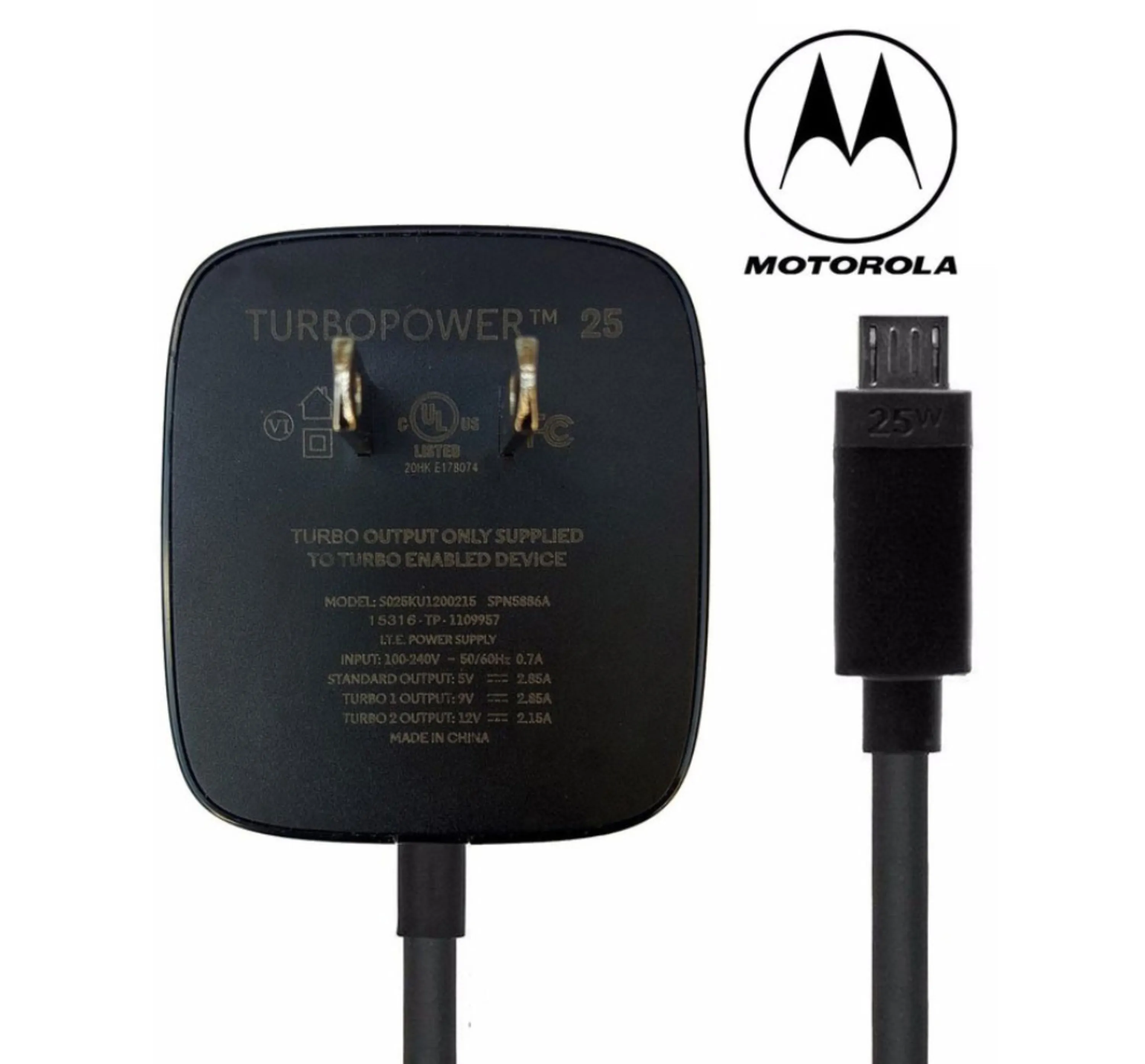 شارژر Motorola Turbo Power 25 میکرو یو اس بی شارژر Motorola Turbo Power 25 میکرو یو اس بی