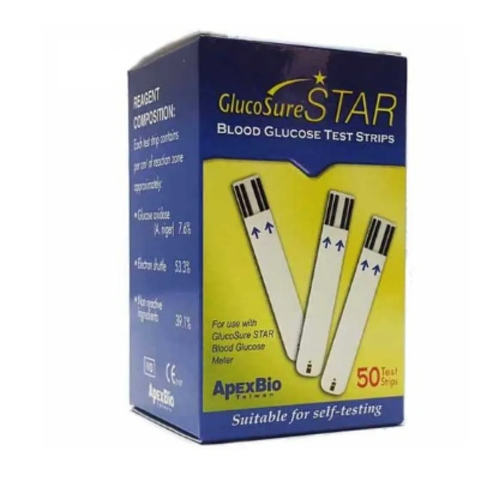 نوار تست قند خون گلوکو شور استار GLUCOSURE STAR TEST STRIP