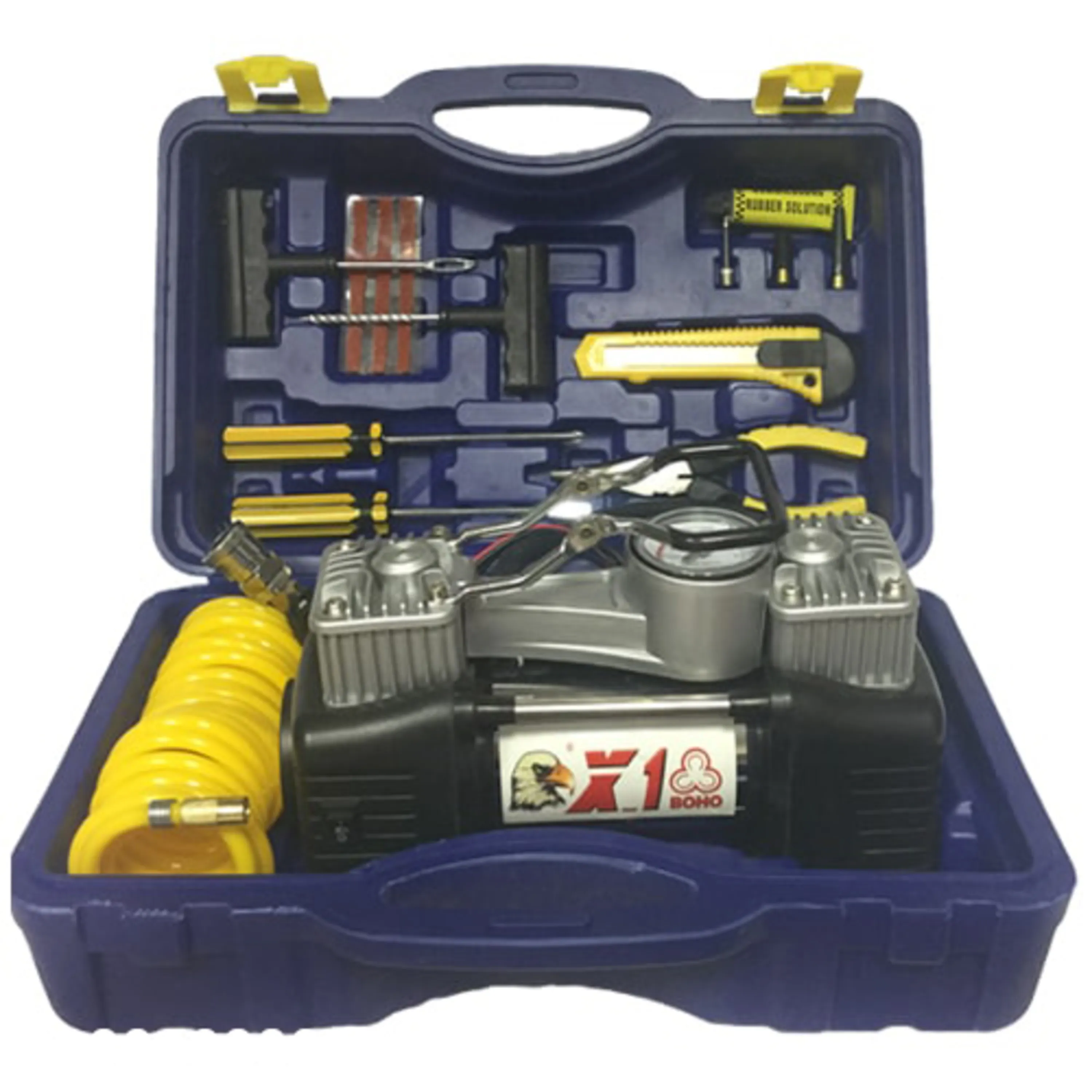 پمپ باد فندکی دو سیلندر با لوازم مدل بوهو X-1 پمپ باد فندکی دو سیلندر با لوازم مدل بوهو X-1