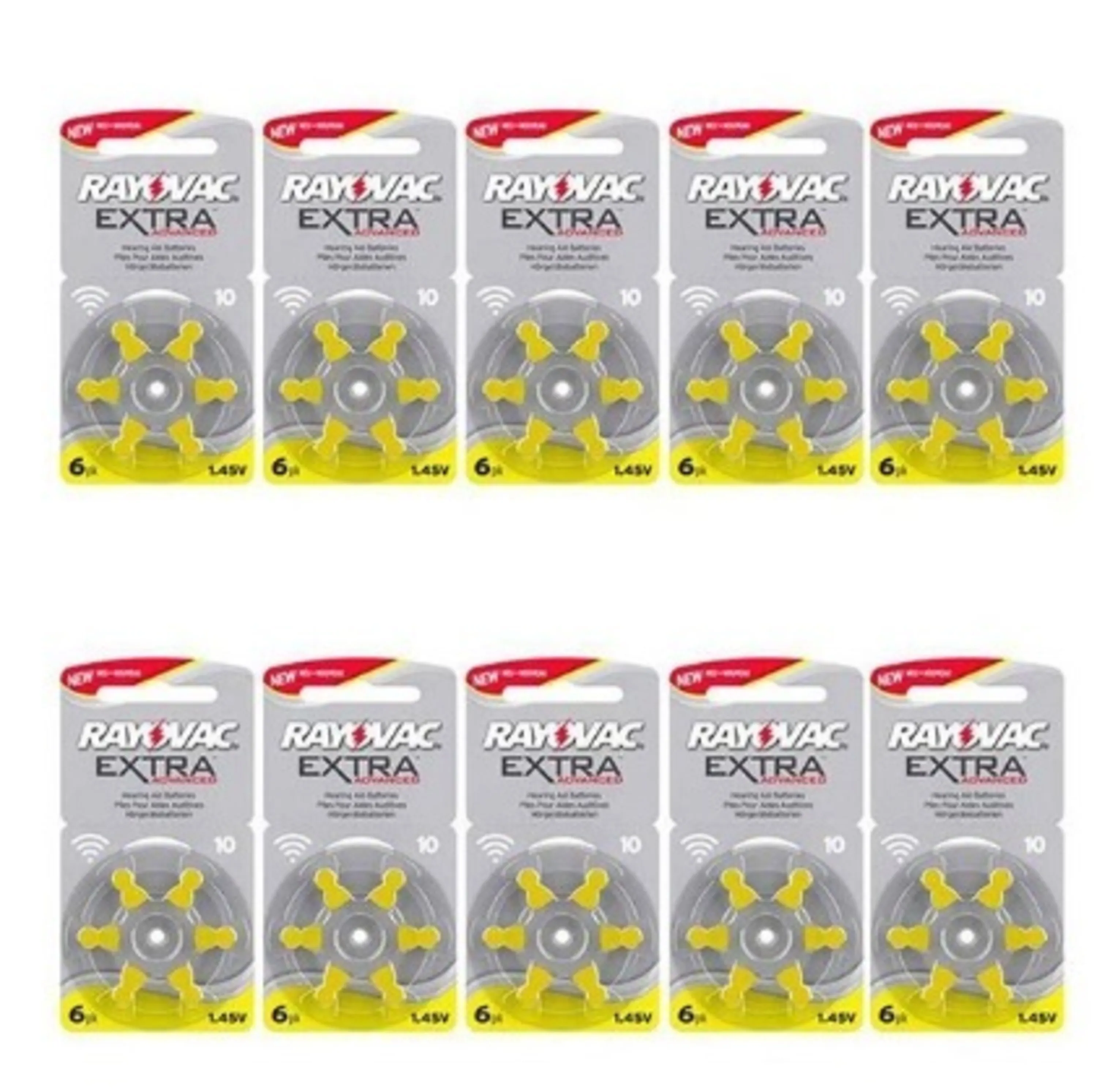 باتری سمعک ریواک شماره 10 RAYOVAC بسته 10 ورقی