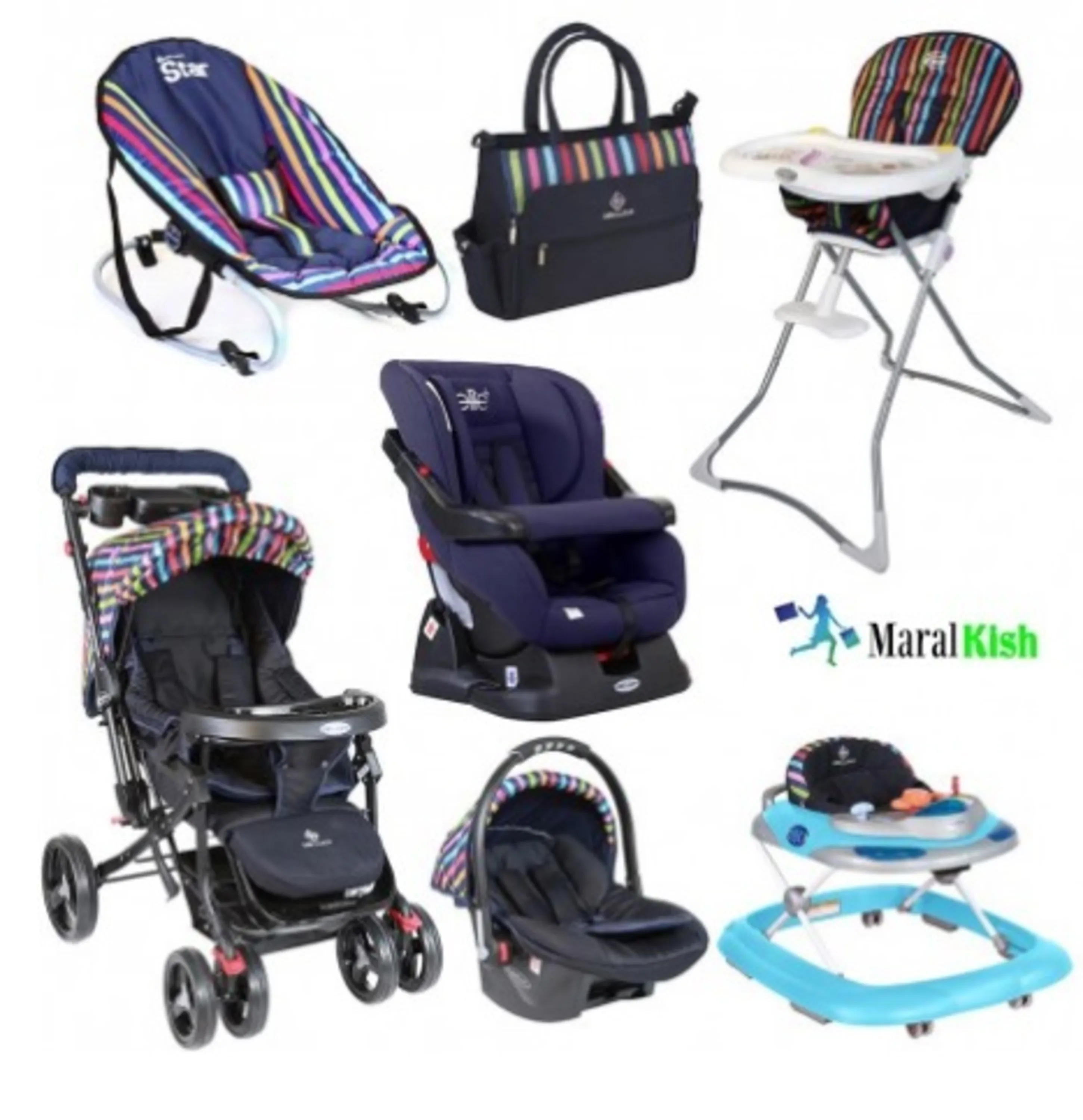 ست کالسکه 7 تیکه مدل استریپت دلیجان