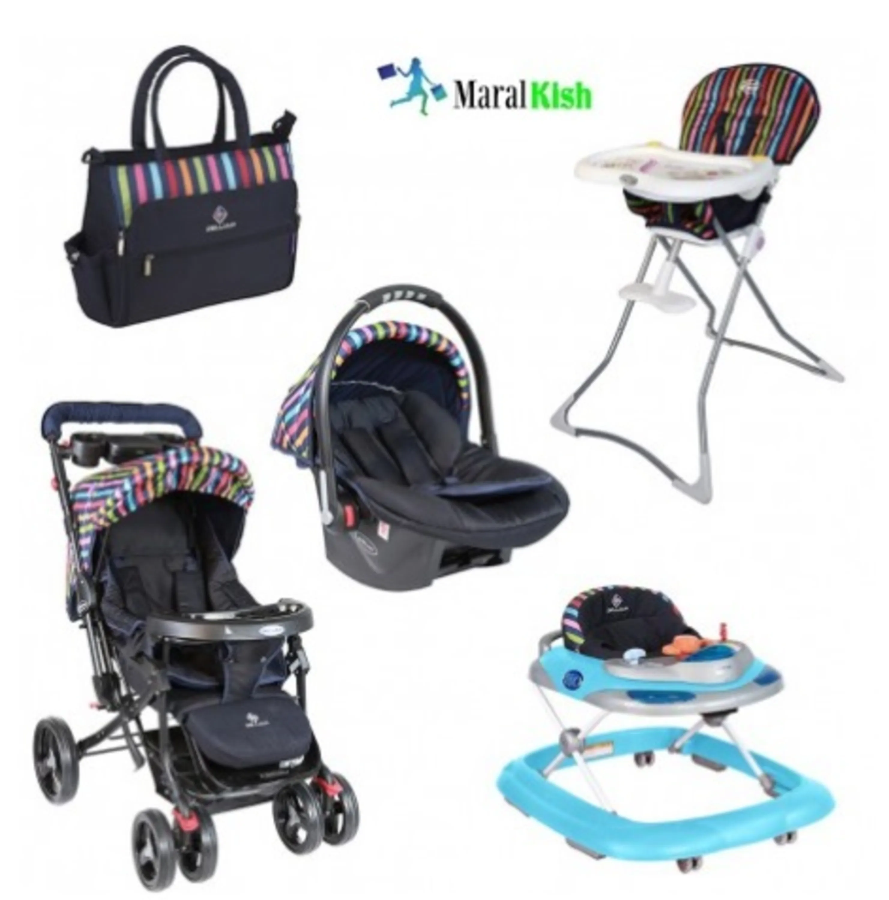 ست کالسکه 5 تیکه مدل استریپت دلیجان