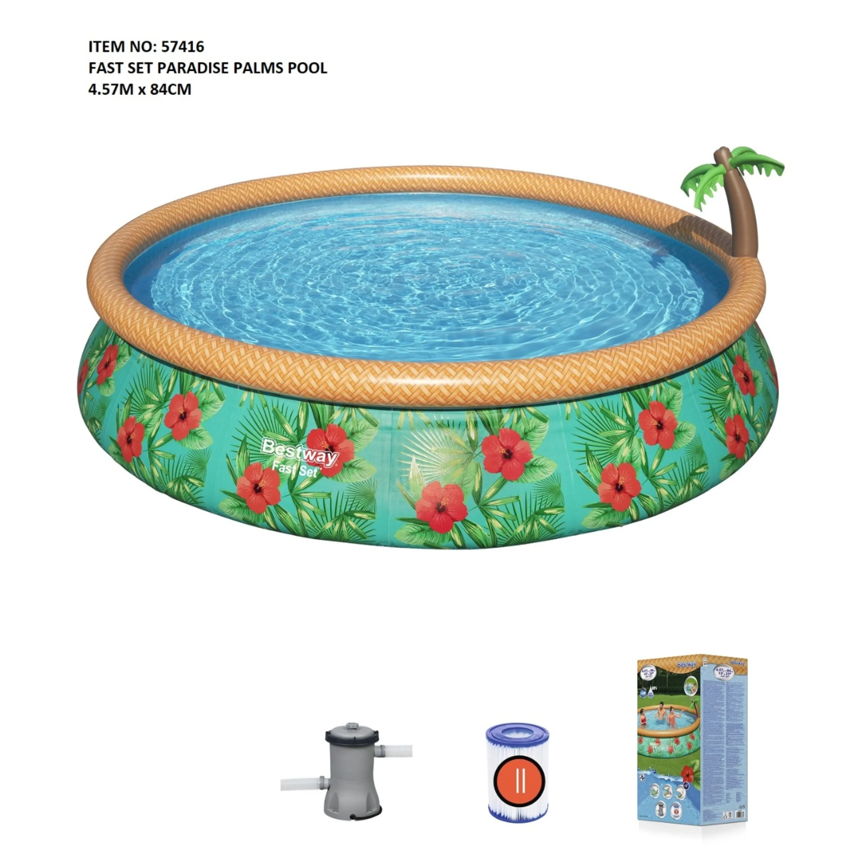 استخر پیش ساخته بست وی با پمپ تصفیه 2021 کد 57416