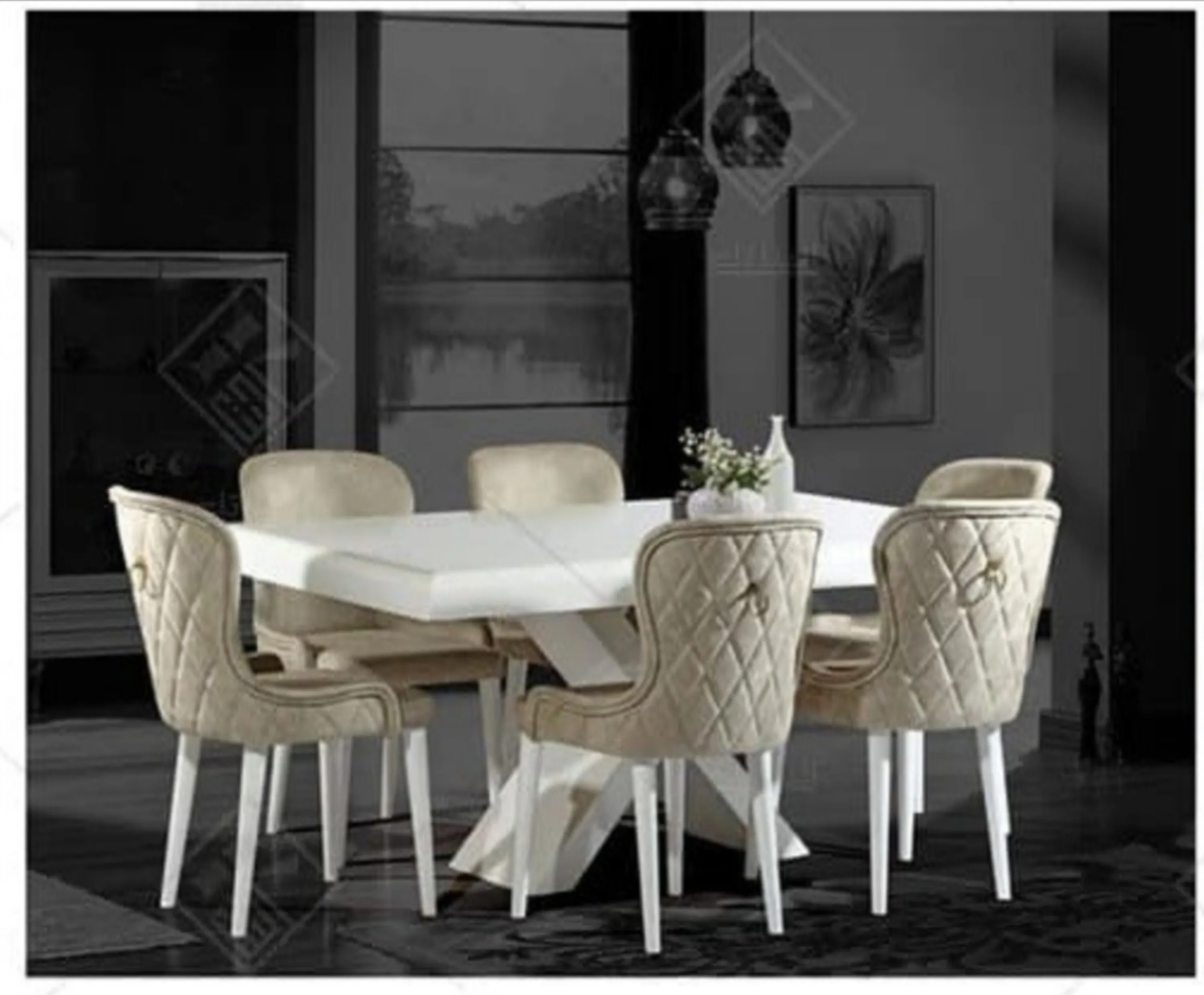 میزو صندلی ناهار خوری نگین 6 نفره میزو صندلی ناهار خوری نگین 6 نفره