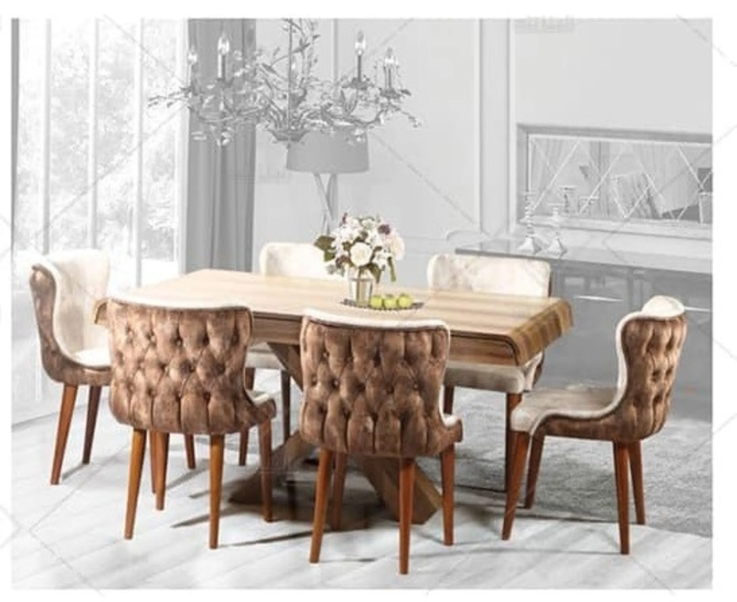 میزو صندلی ناهار خوری زارا  6 نفره 