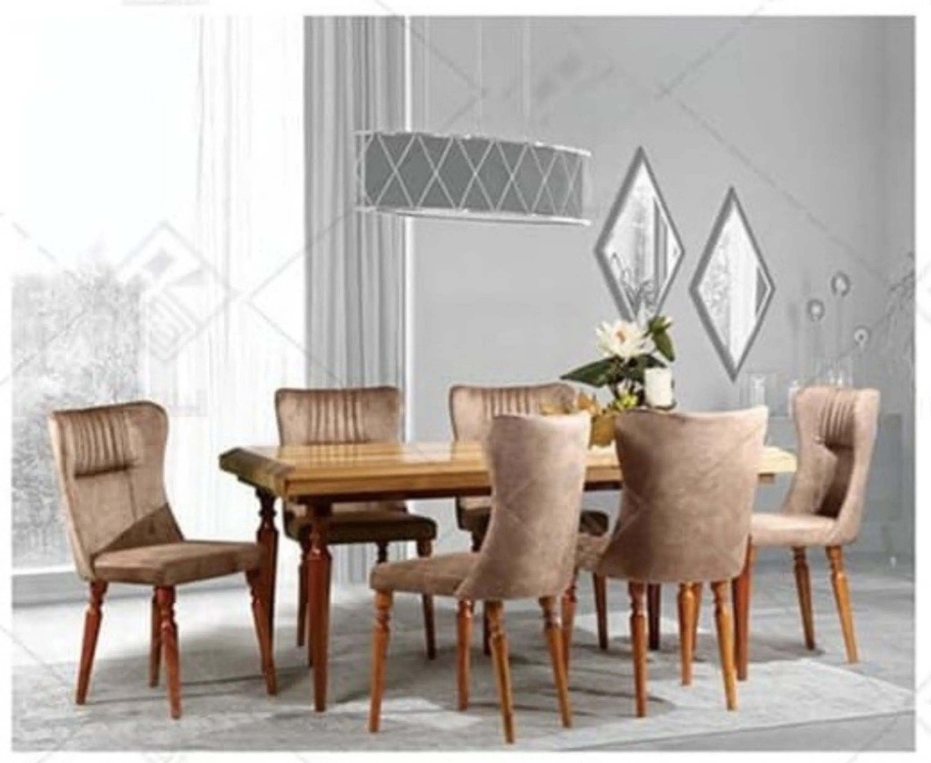 میز و صندلی ناهارخوری وگا 6 نفره 