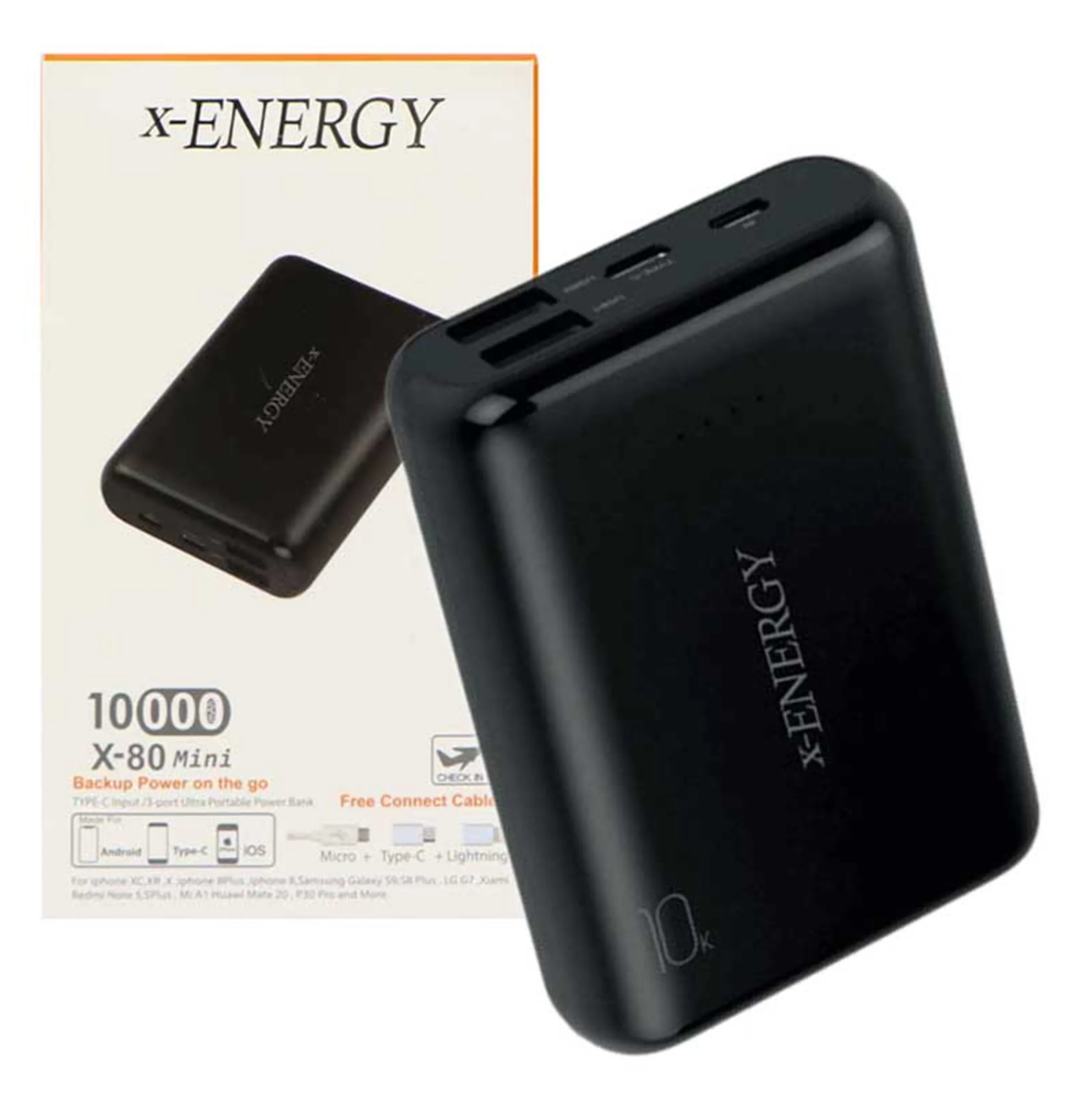 پاوربانک 10000 ایکس انرژی X-ENERGY X-80-Mini (گارانتی 12 ماهه)