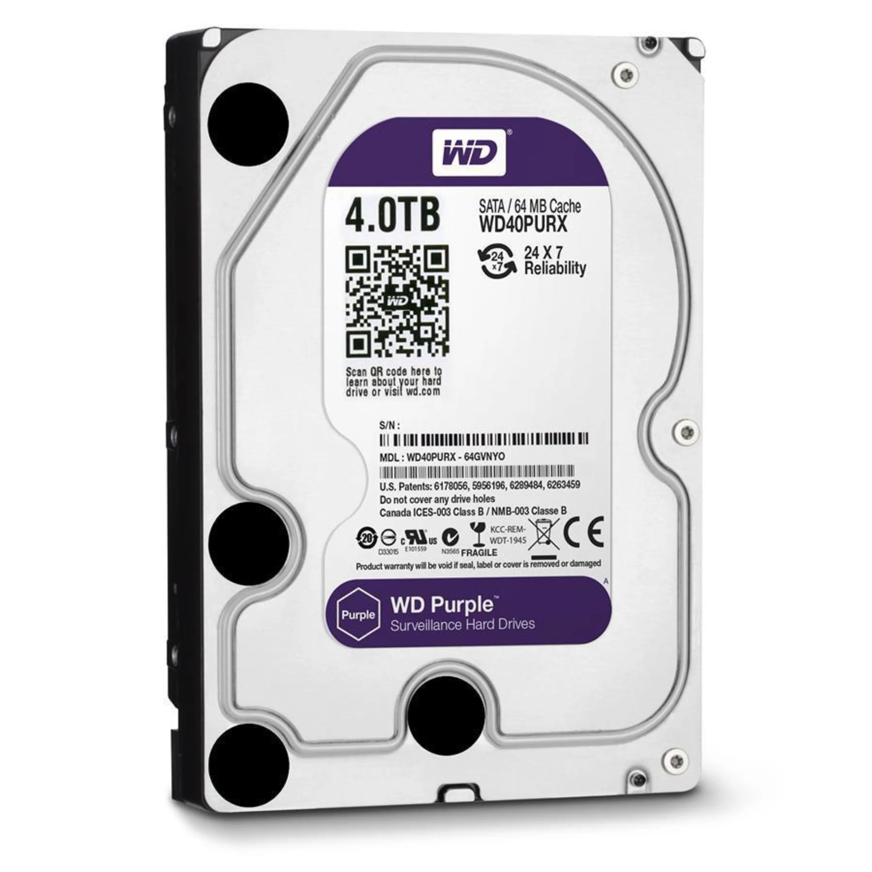 هارد اینترنال Western Digital purple 4T WD40PURX