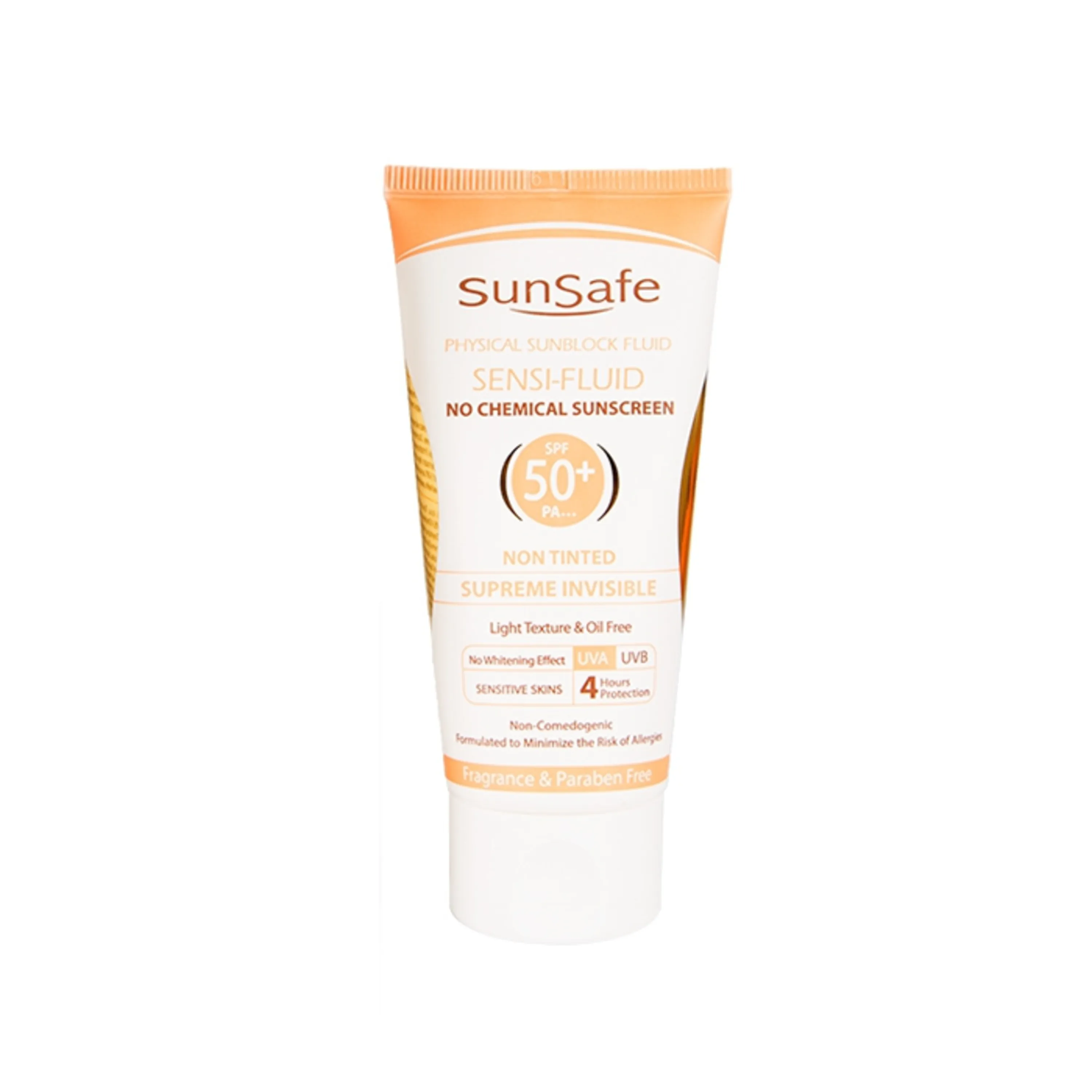 فلوئید ضد آفتاب فیزیکال با SPF50 مناسب پوست حساس SunSafe فلوئید ضد آفتاب فیزیکال با SPF50 مناسب پوست حساس SunSafe