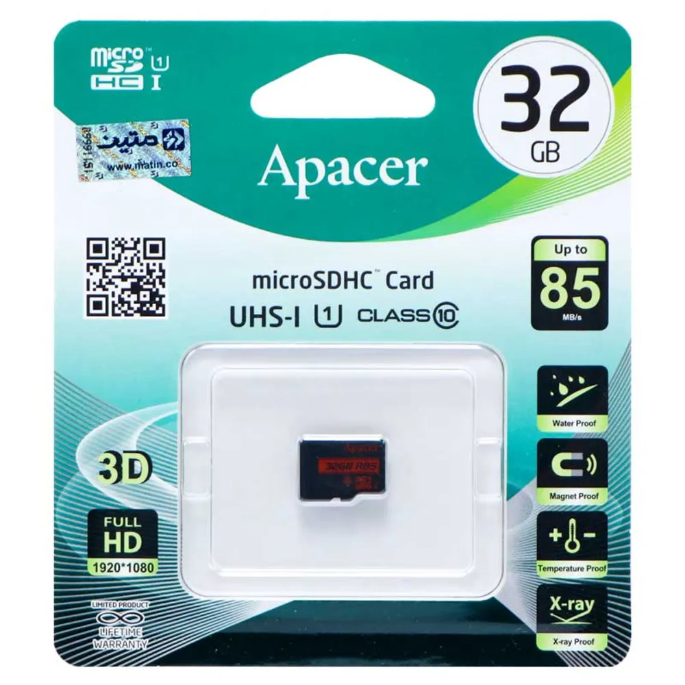 رم میکرو 32 گیگ اپیسر Apacer R85 U1 85MB/s بدون خشاب