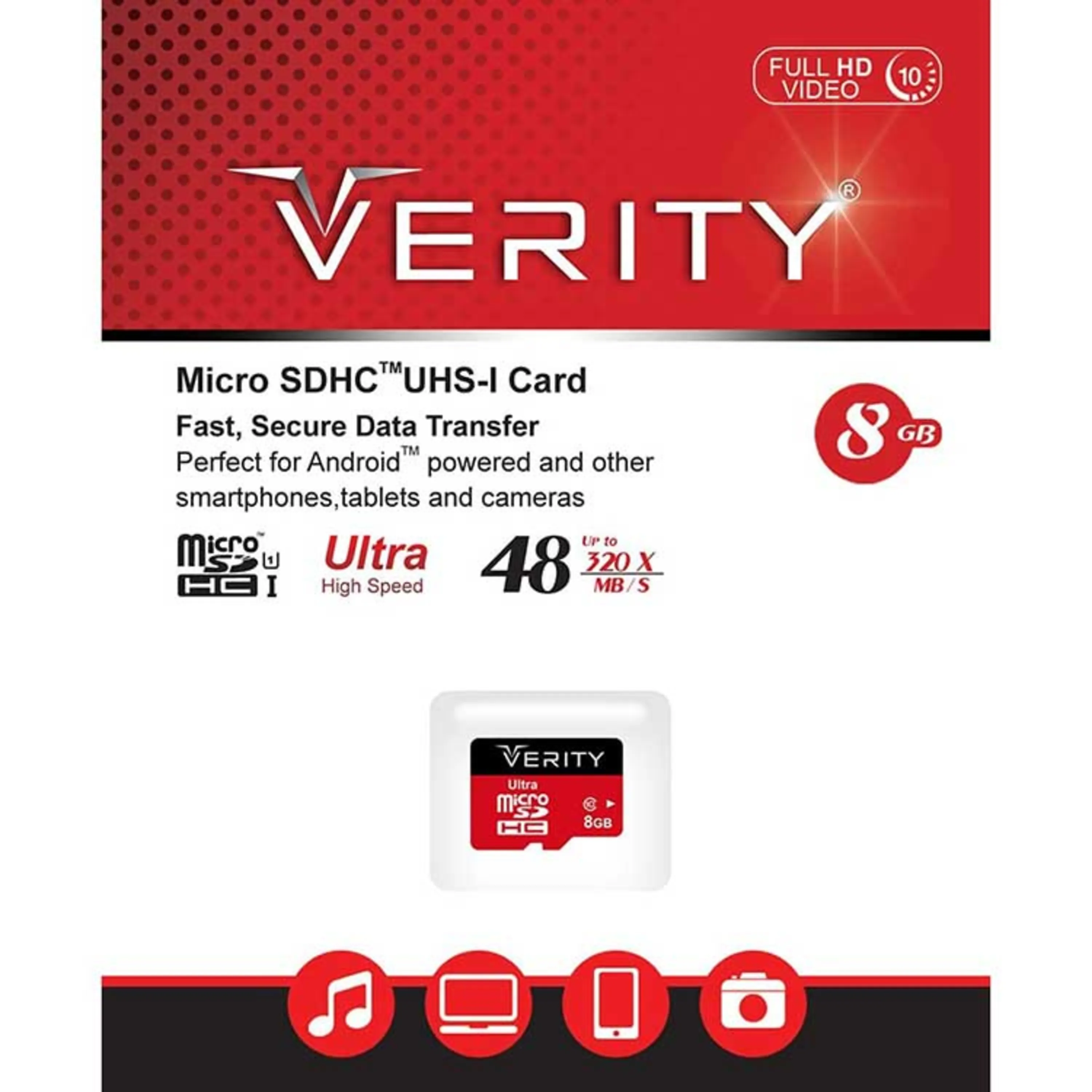 رم میکرو 8 گیگ وریتی Verity Micro U1 48MB/s بدون خشاب رم میکرو 8 گیگ وریتی Verity Micro U1 48MB/s بدون خشاب