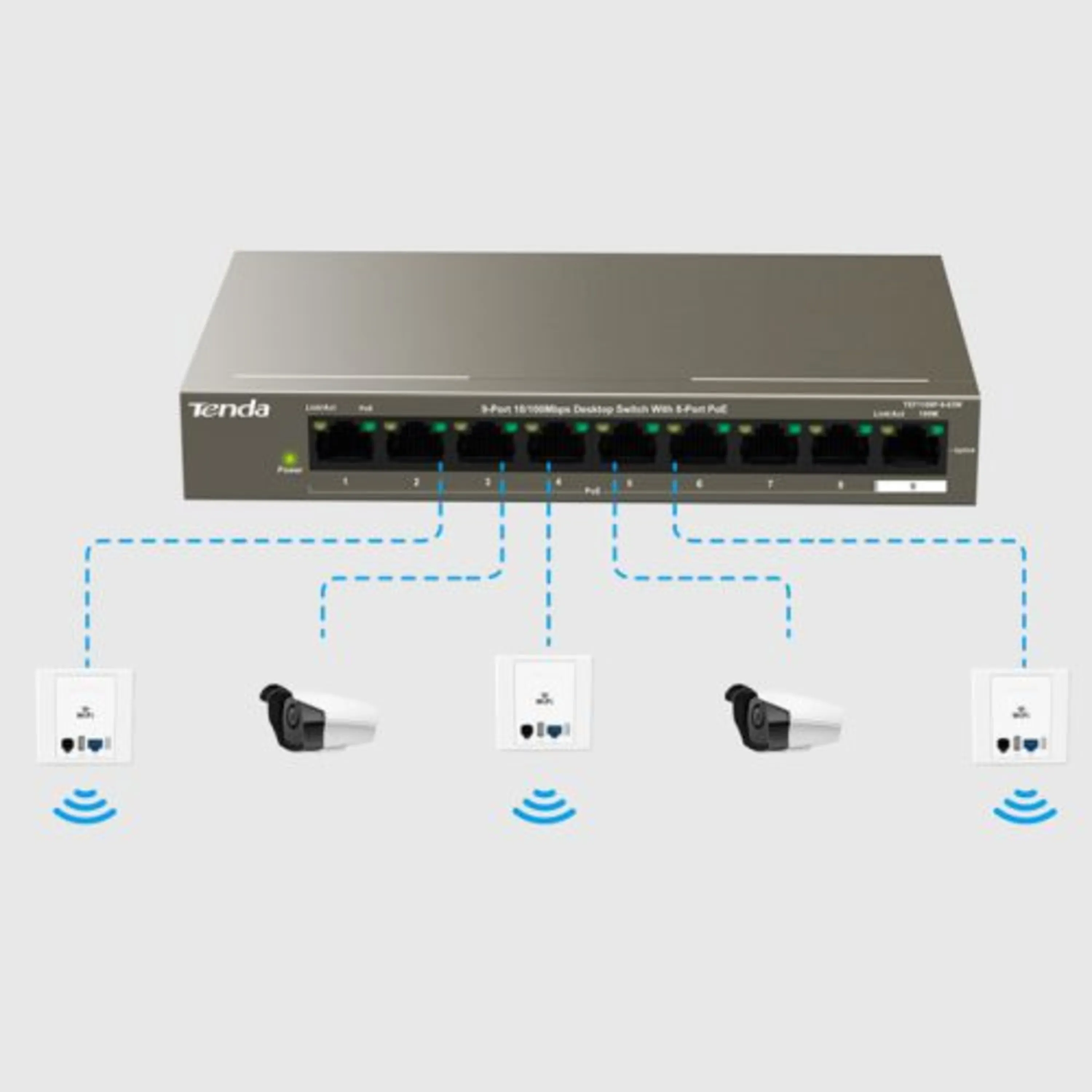 سوییچ 9 پورت Tenda TEF1109P PoE Desktop سوییچ 9 پورت Tenda TEF1109P PoE Desktop