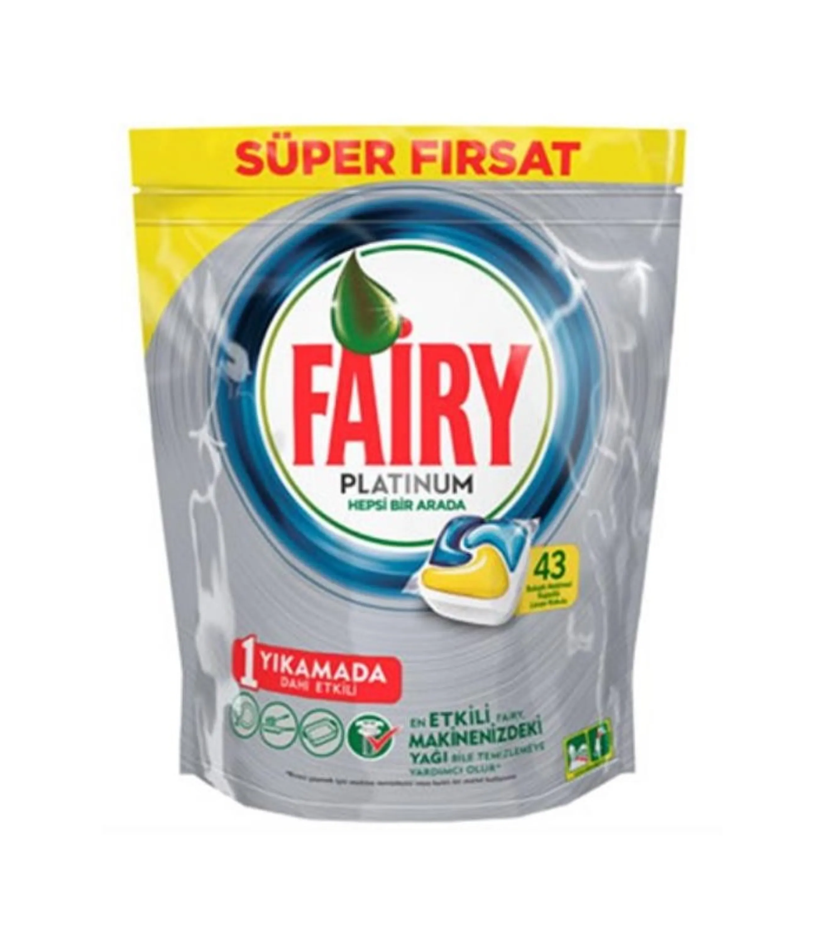 قرص ماشین ظرفشویی فیری پلاتینیوم 43 عددی fairy