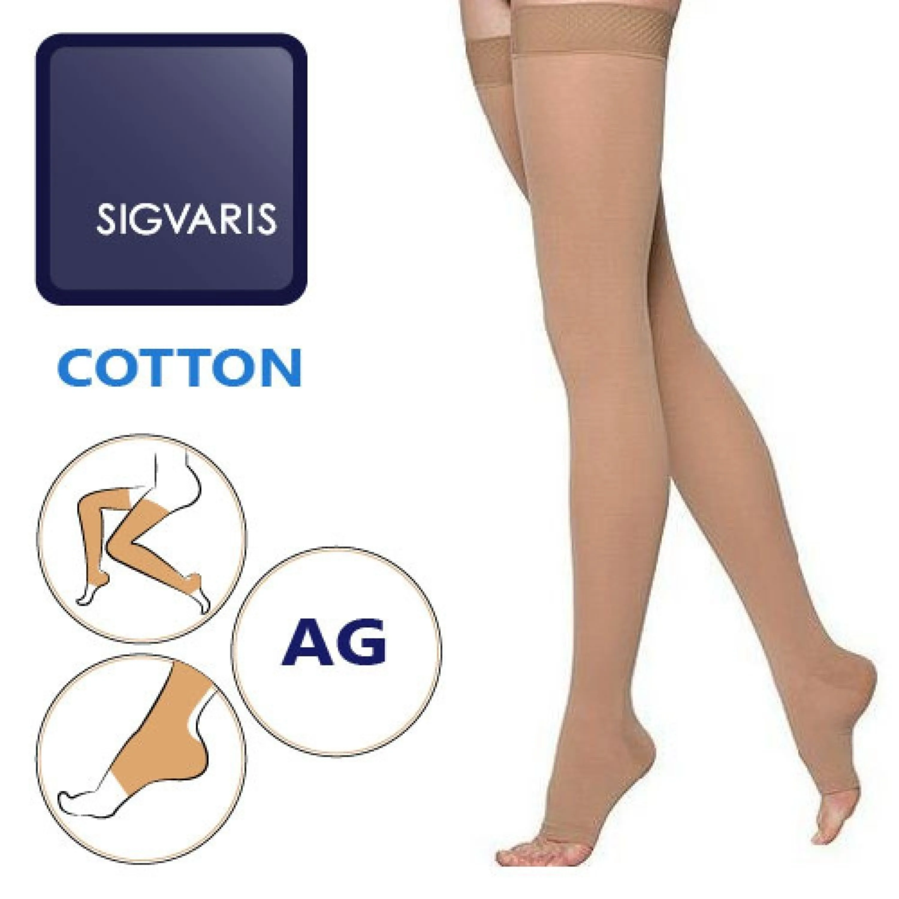 جوراب  سیگواریس  مدل  SIGVARIS  COTTON-CO2   AG جوراب  سیگواریس  مدل  SIGVARIS  COTTON-CO2   AG