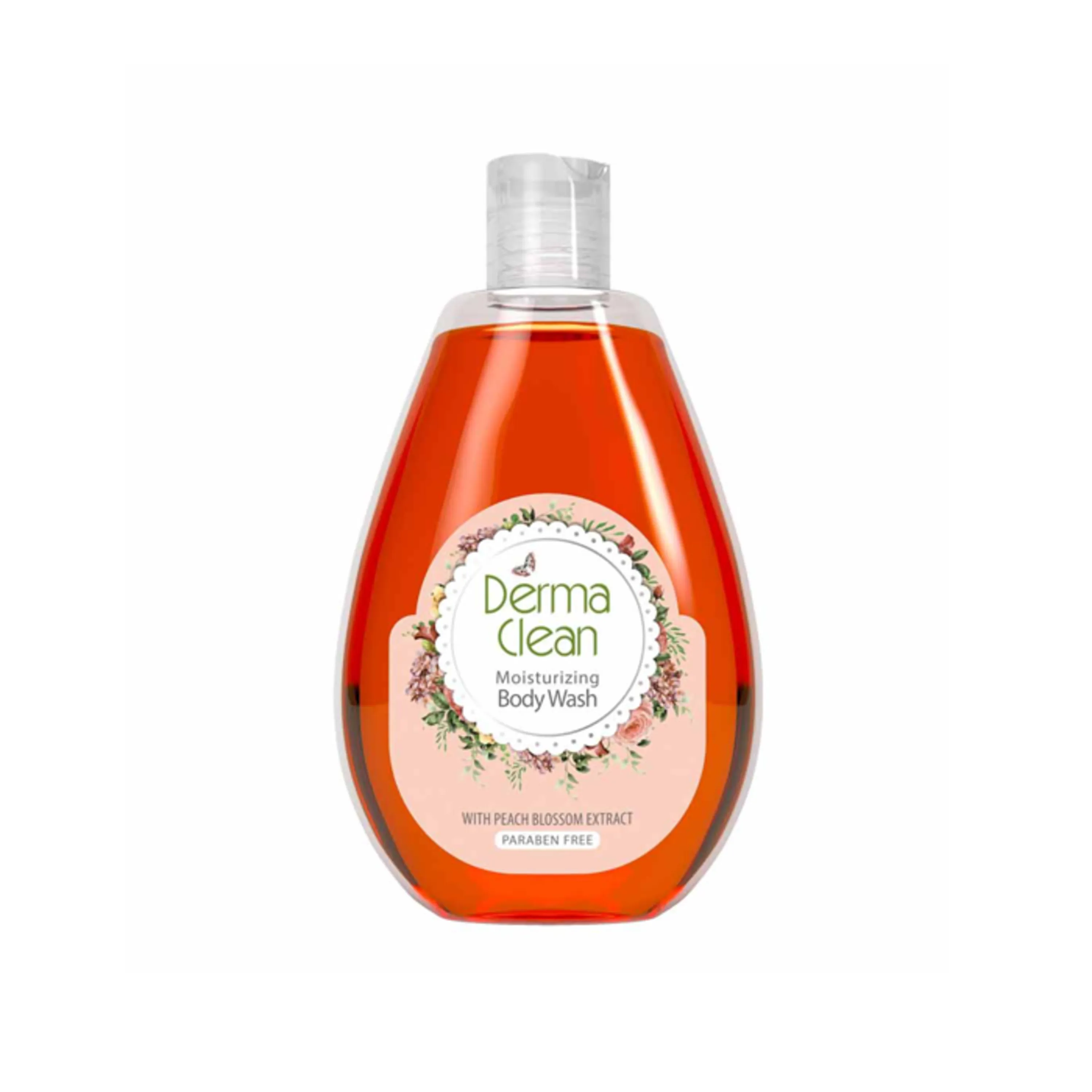 شامپو بدن مرطوب و نرم کننده با عصاره شکوفه هلو DERMA CLEAN