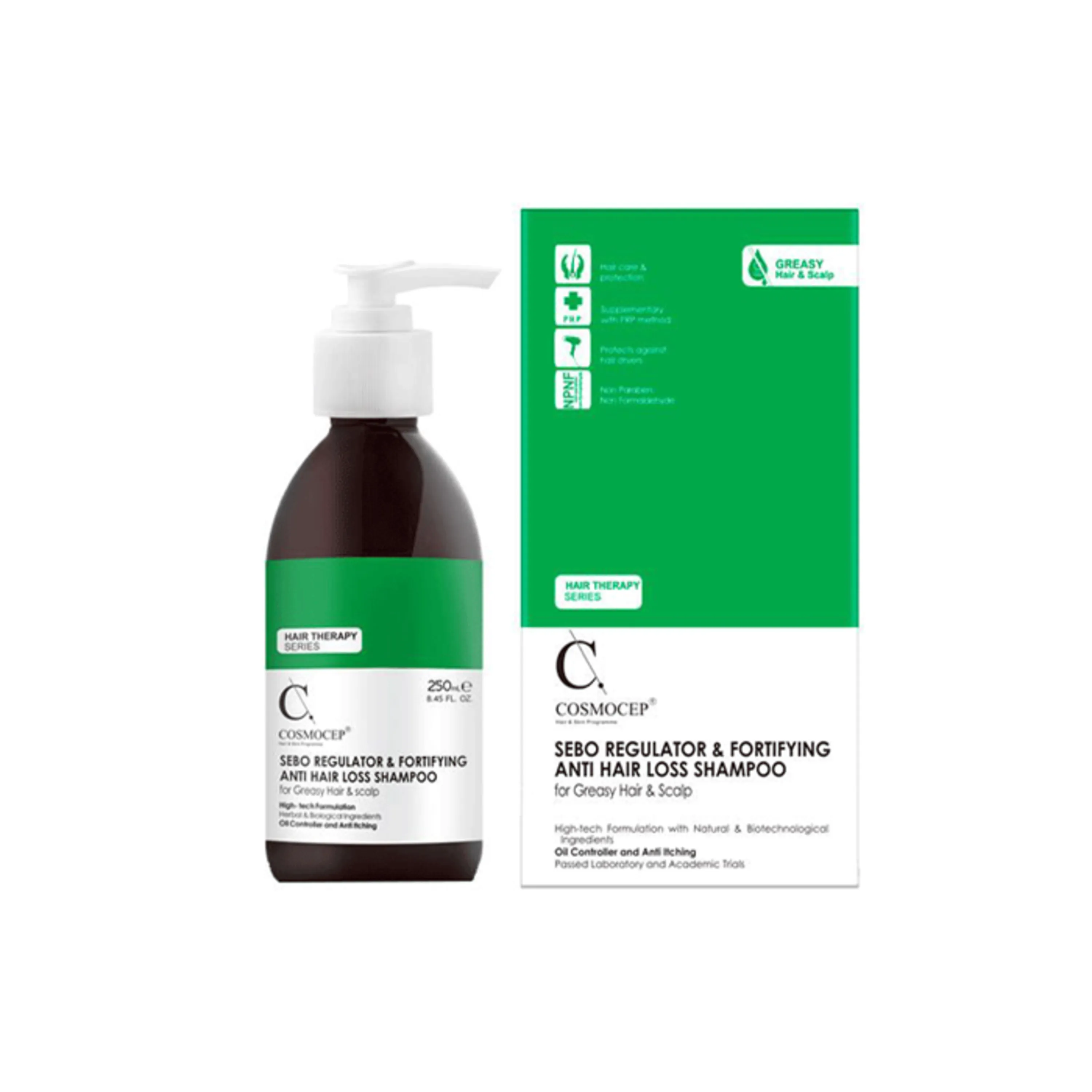 شامپو تنظیم کننده سبوم و ضد ریزش موی چرب Cosmocep شامپو تنظیم کننده سبوم و ضد ریزش موی چرب Cosmocep