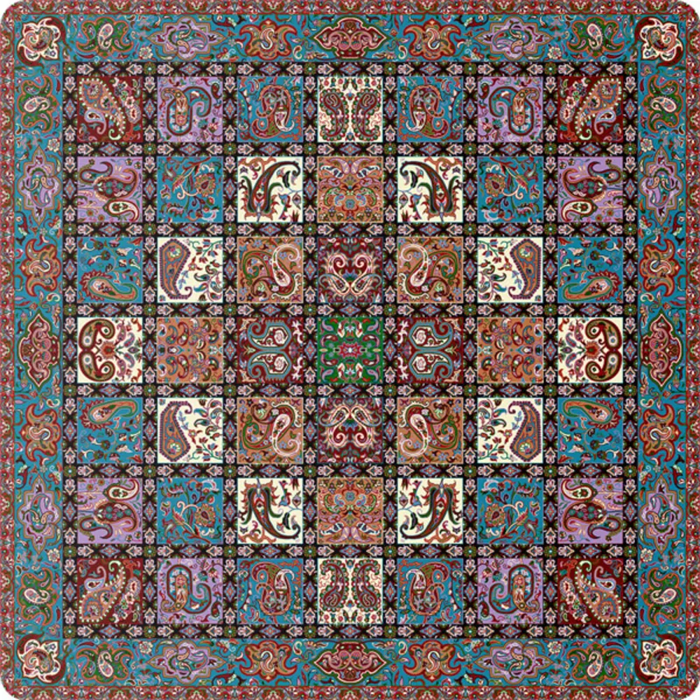 رومیزی مربع ترمه طرح امپراطور کد 1008 Panel square desktop