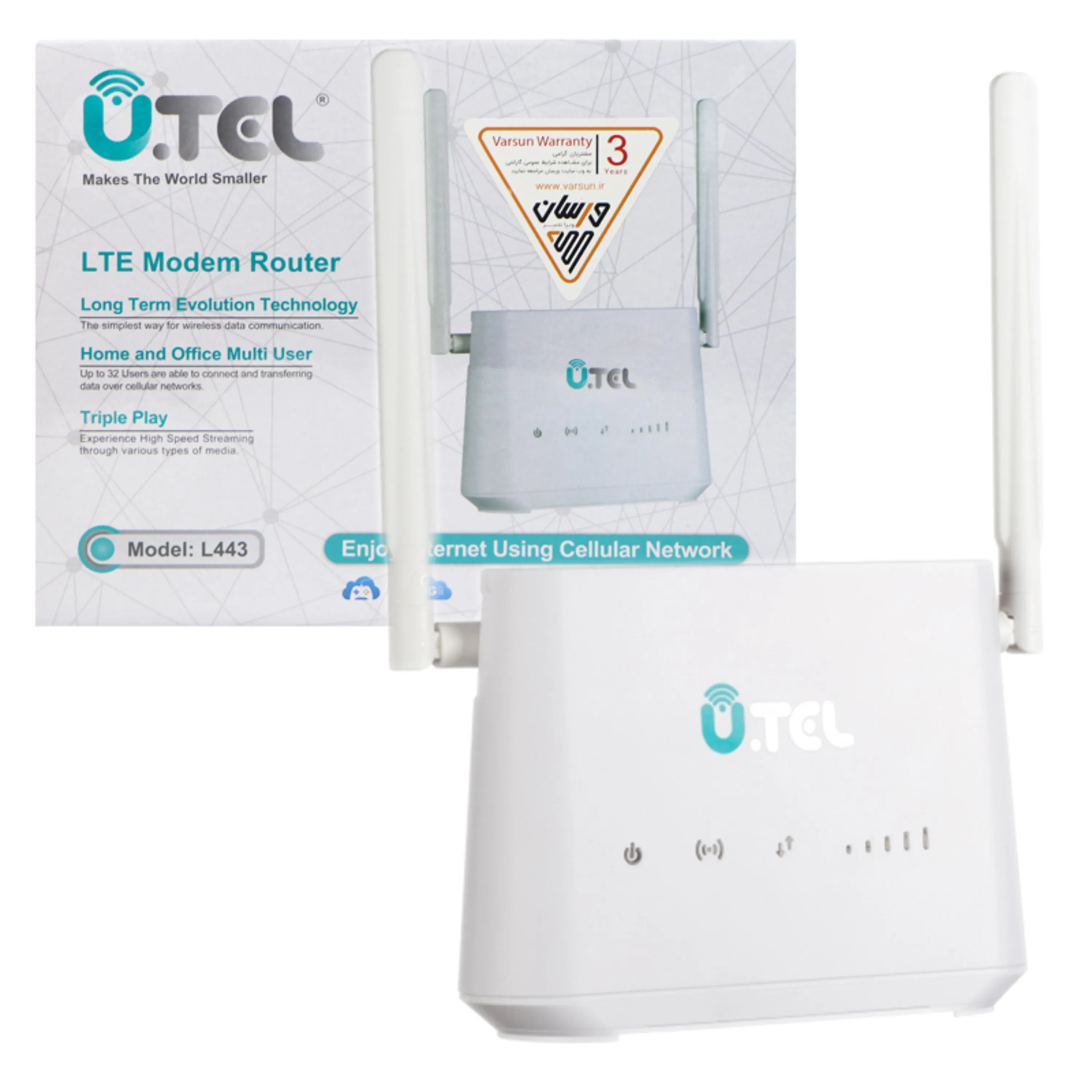 مودم 2 آنتن U.TEL L443 LTE ADSL 300M مودم 2 آنتن U.TEL L443 LTE ADSL 300M