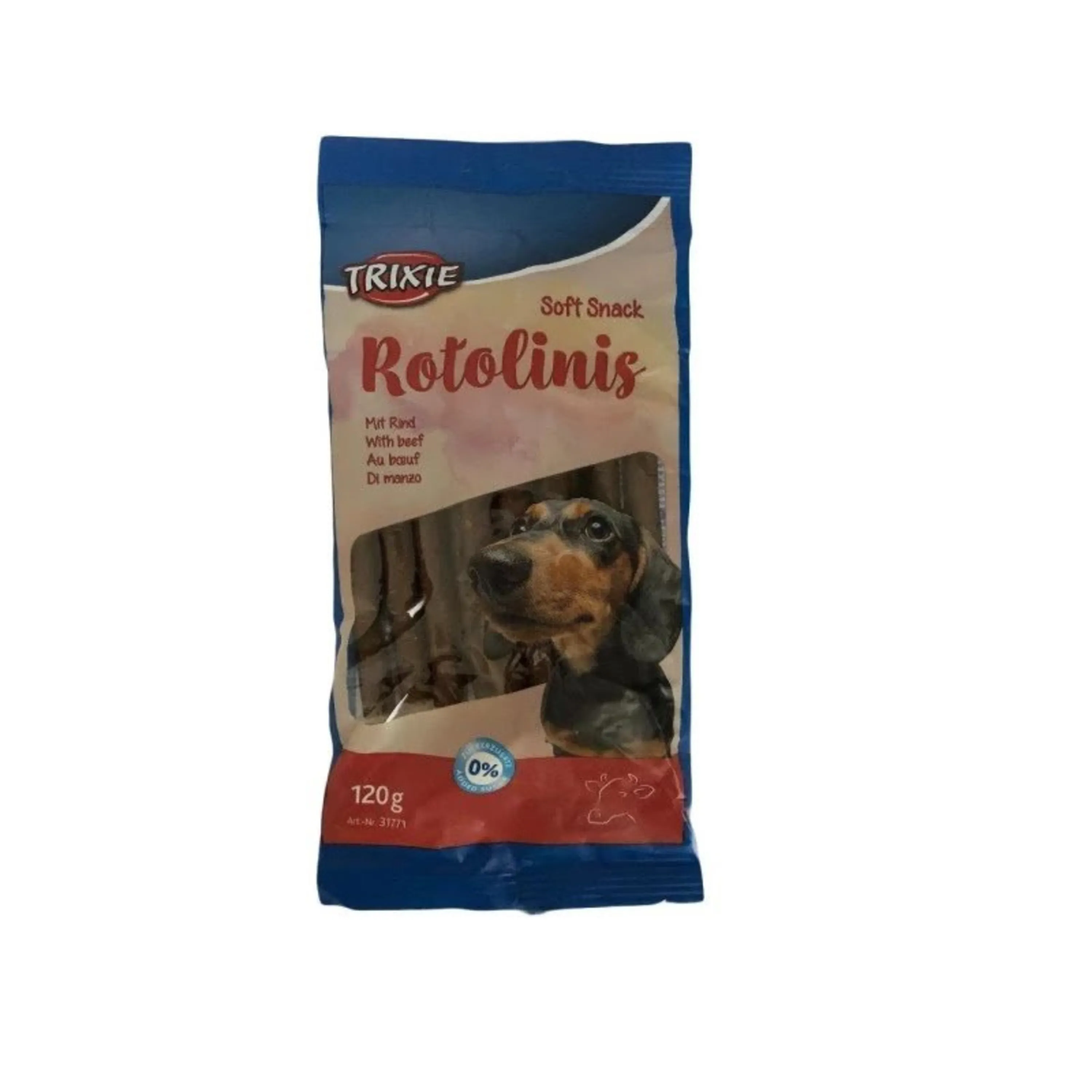 تشویقی سگ تریکسی مدل ROTOLINIS SOFT SNACK وزن 120 گرم تشویقی سگ تریکسی مدل ROTOLINIS SOFT SNACK وزن 120 گرم