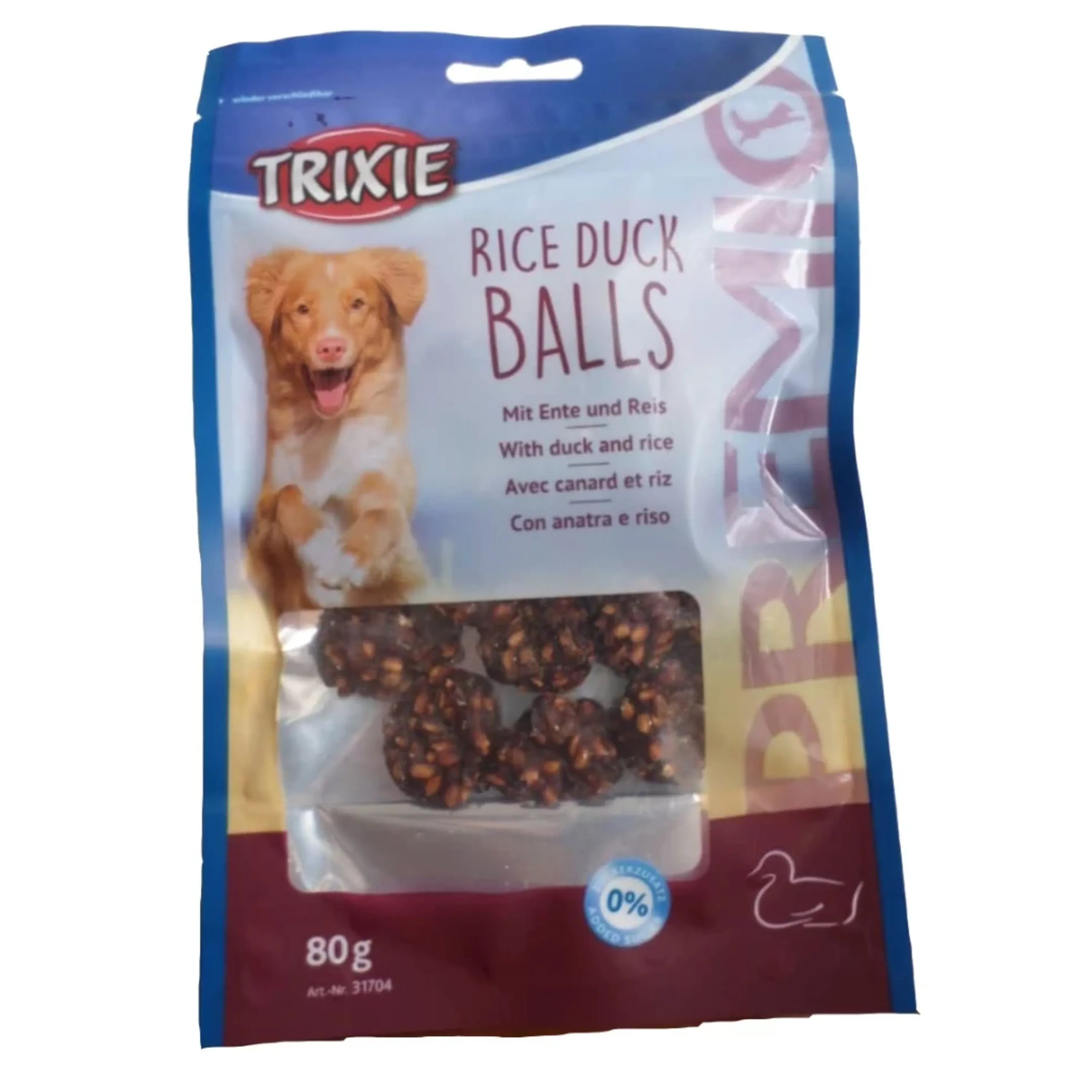 غذای تشویقی سگ تریکسی مدل RICE DUCK BALLS وزن 80گرم غذای تشویقی سگ تریکسی مدل RICE DUCK BALLS وزن 80گرم