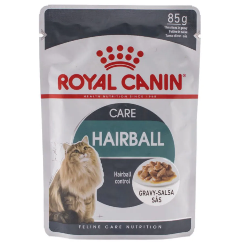 غذای پوچ گربه هیربال رویال کنین  pouch hair ball وزن 85 گرم 