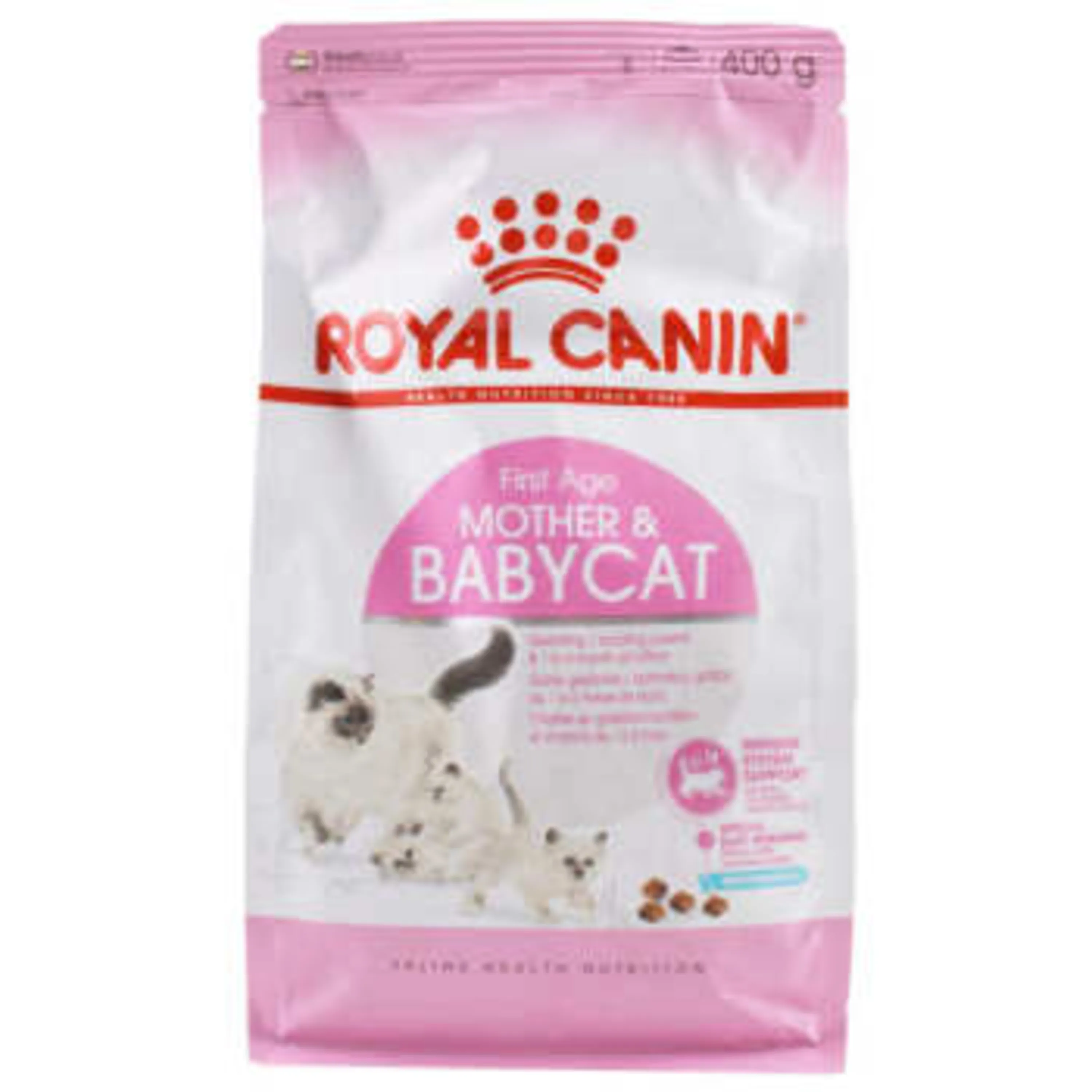 غذای خشک گربه  رویال کنین مدل and baby cat motherوزن 400 گرم