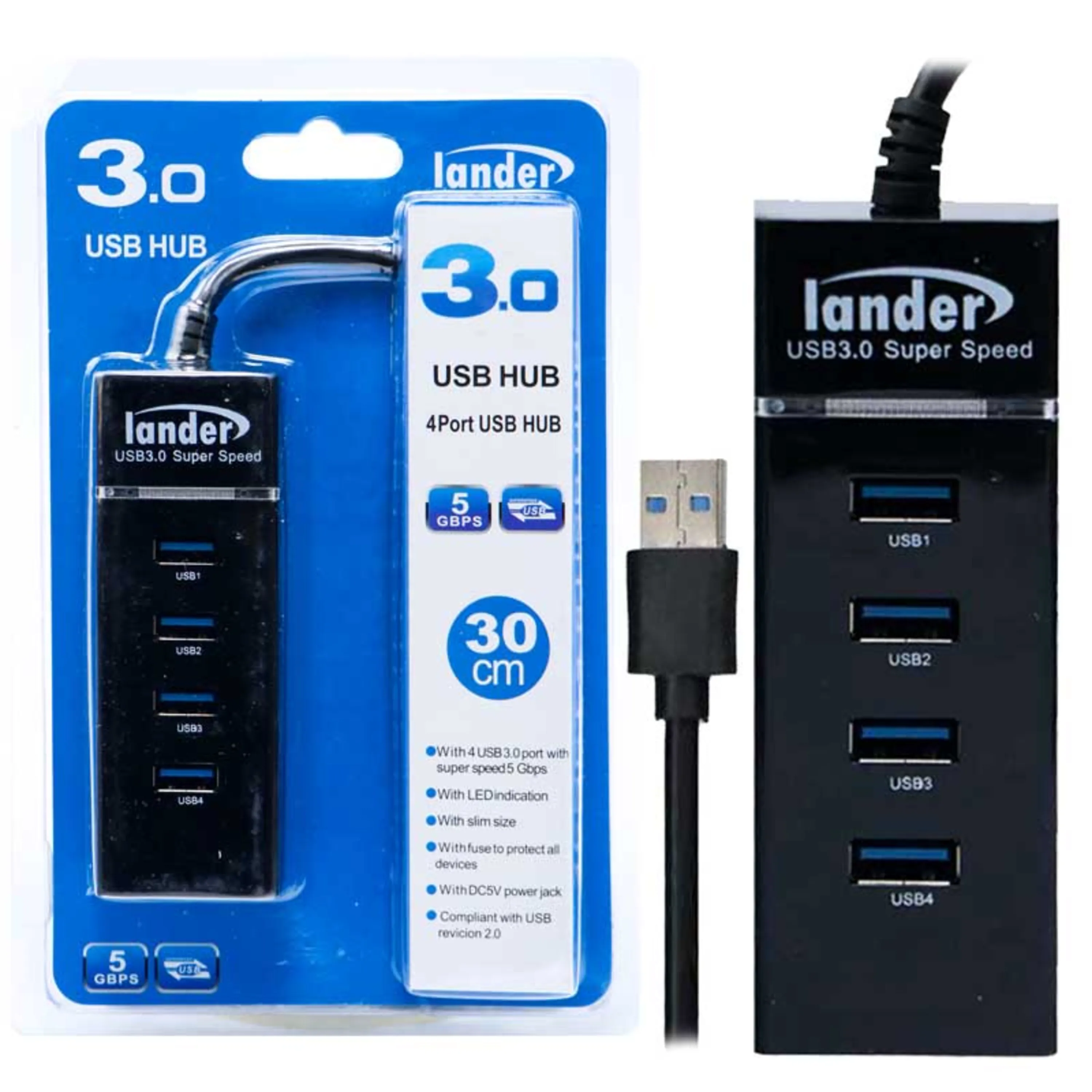 هاب Lander USB3.0 4Port 30cm (گارانتی 12 ماهه) هاب Lander USB3.0 4Port 30cm (گارانتی 12 ماهه)