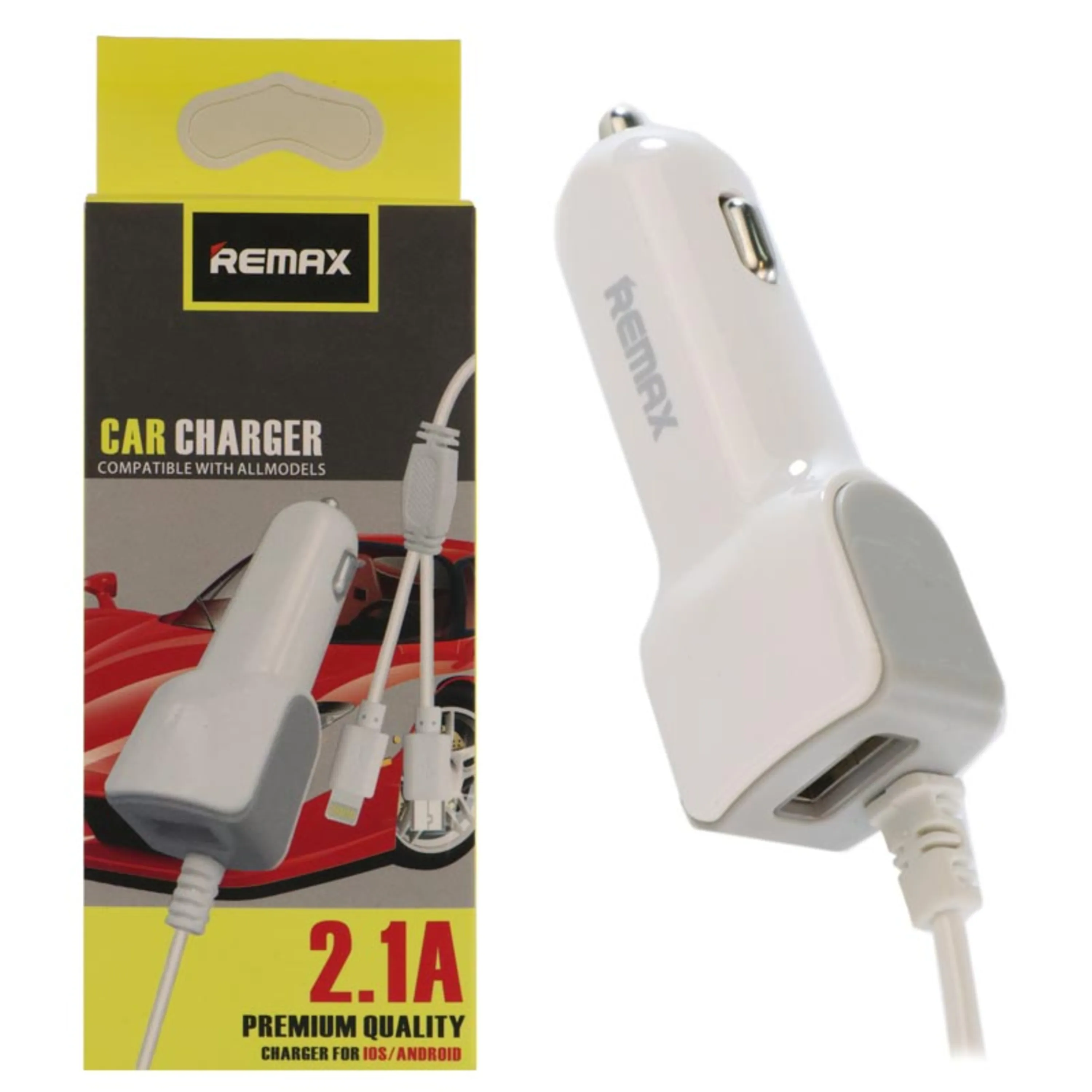 شارژر فندکی سیم وصل دو سر Remax 2.1A شارژر فندکی سیم وصل دو سر Remax 2.1A