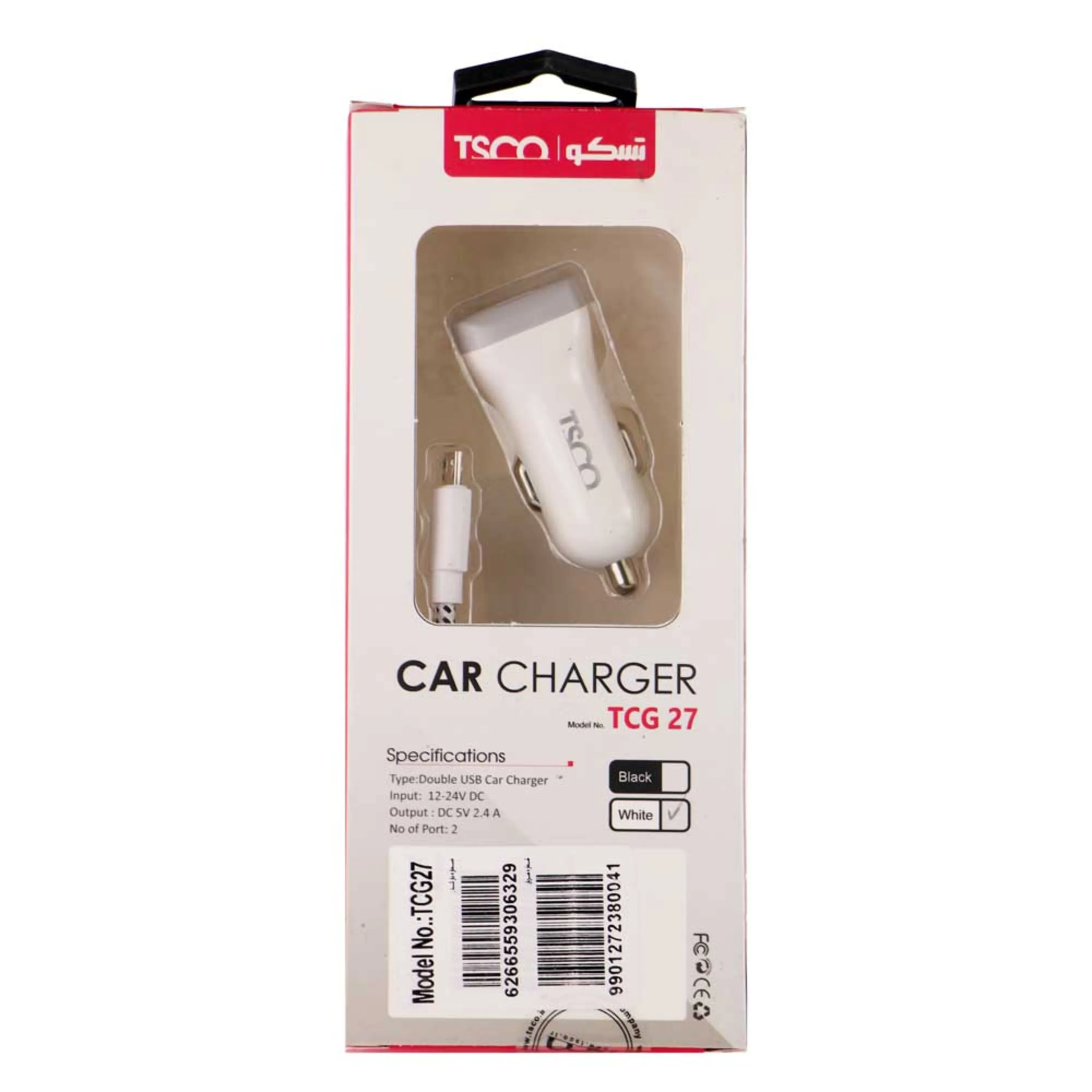 شارژر فندکی TSCO TSG 27 2Port + کابل میکرو یو اس بی شارژر فندکی TSCO TSG 27 2Port + کابل میکرو یو اس بی