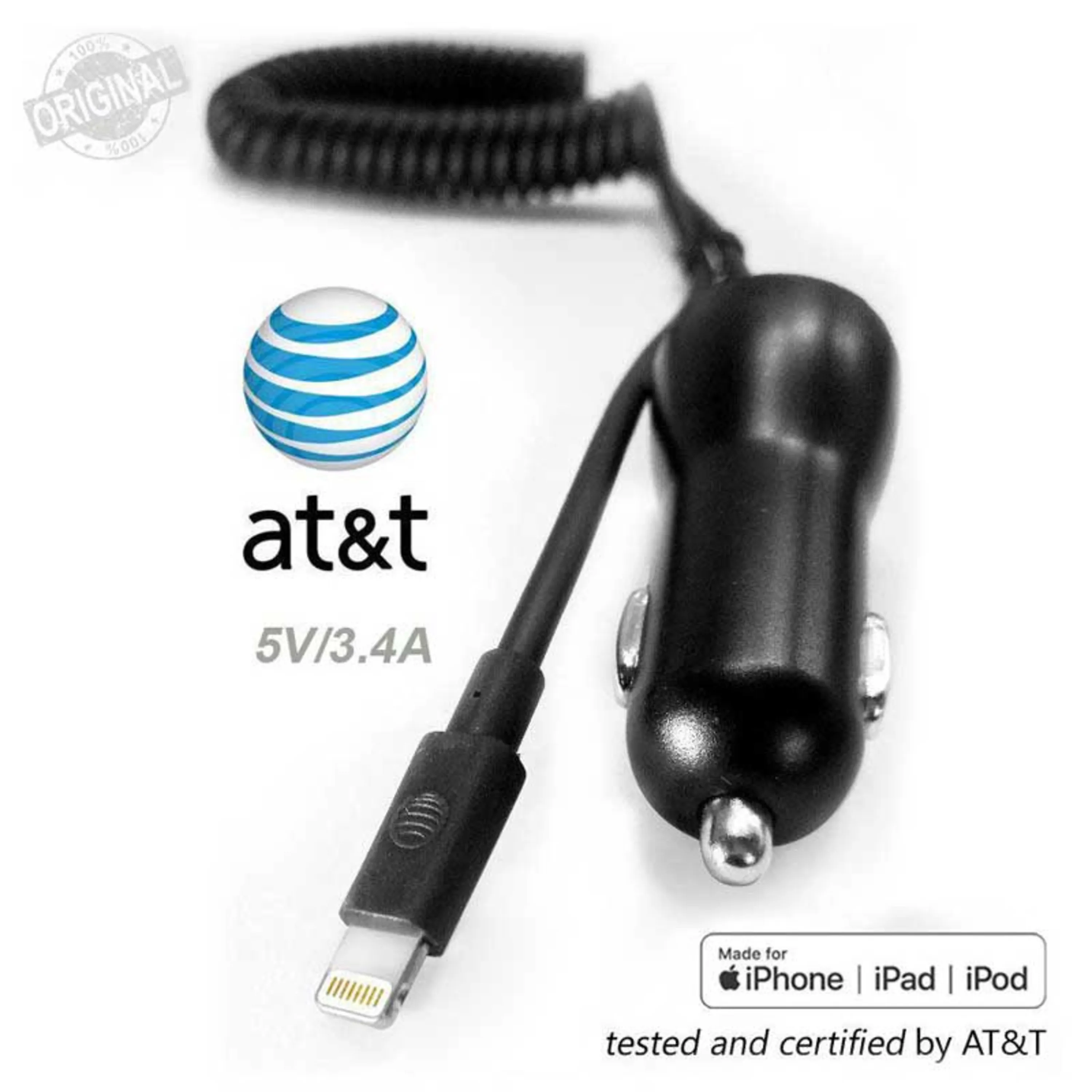 شارژر فندکی آیفونی اورجینال at&t شارژر فندکی آیفونی اورجینال at&t