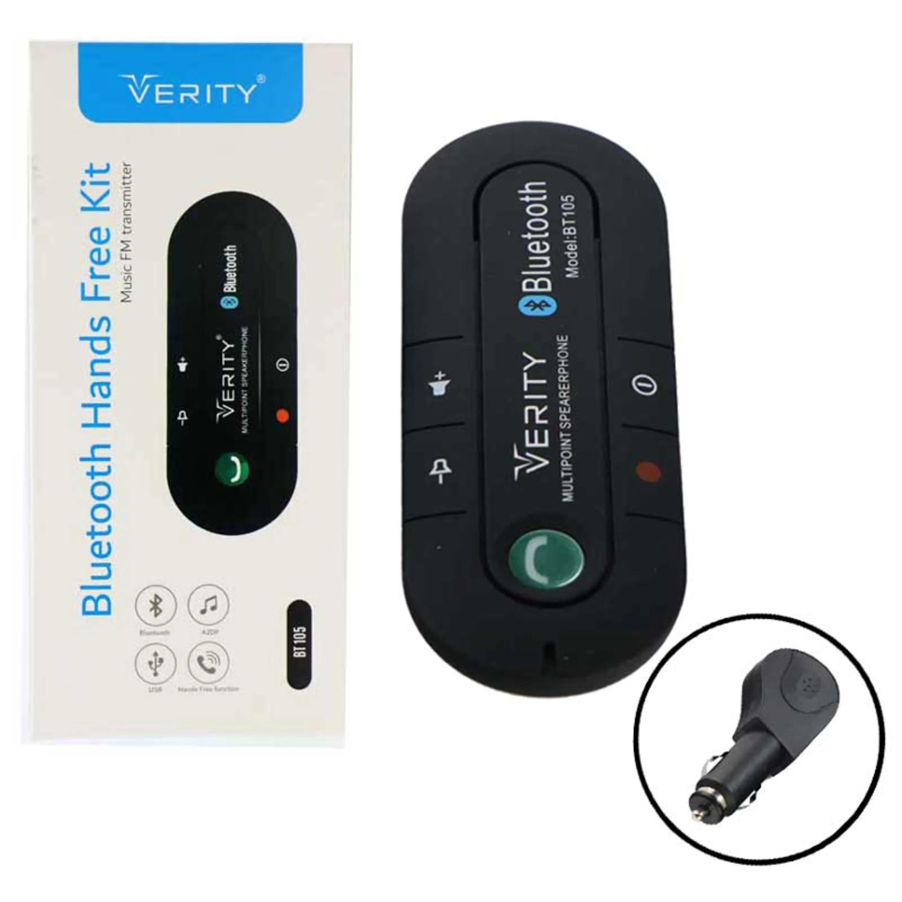 گیرنده بلوتوث Verity BT 105 + شارژر فندکی