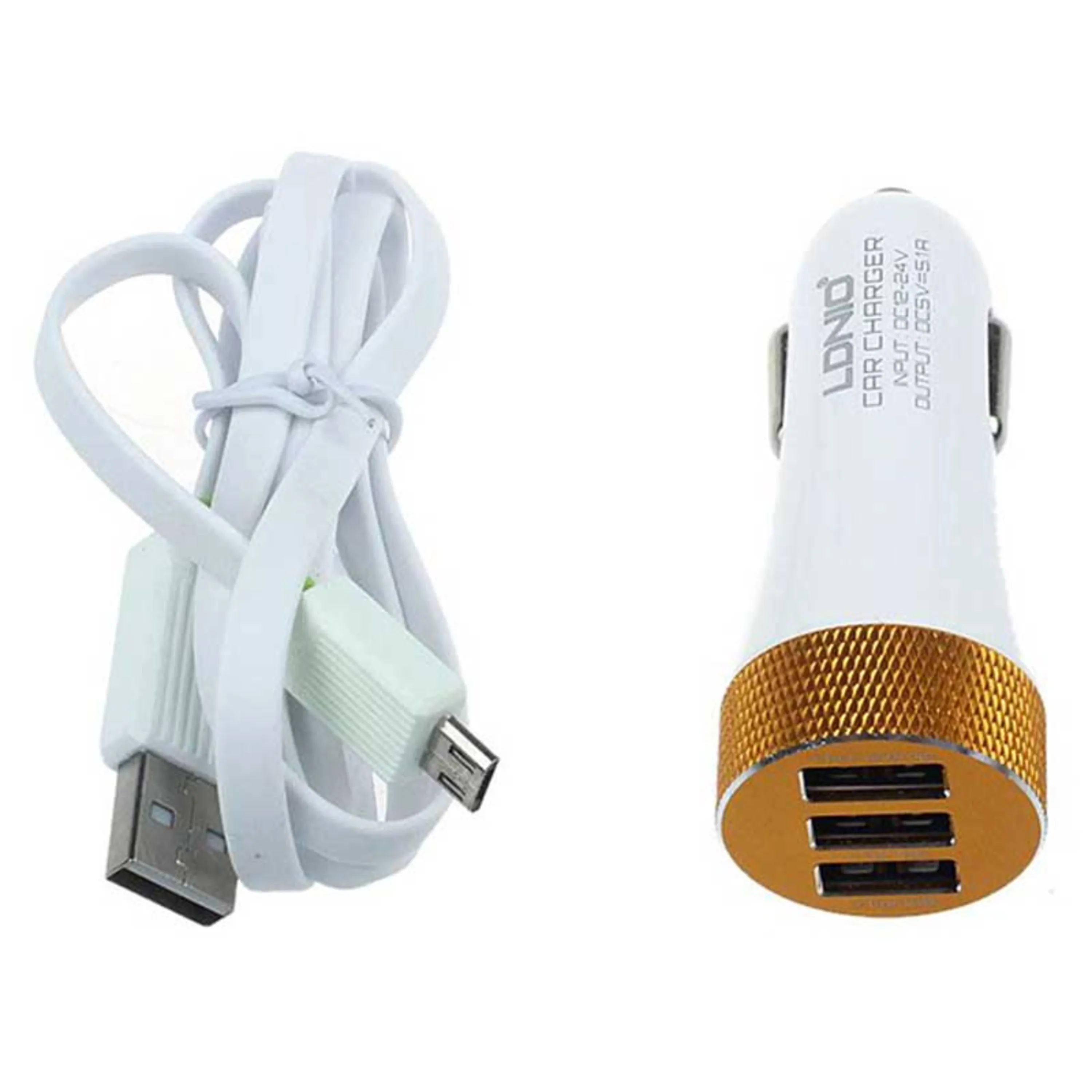 شارژر فندکی سه پورت LDNIO DL-C50 HighCopy