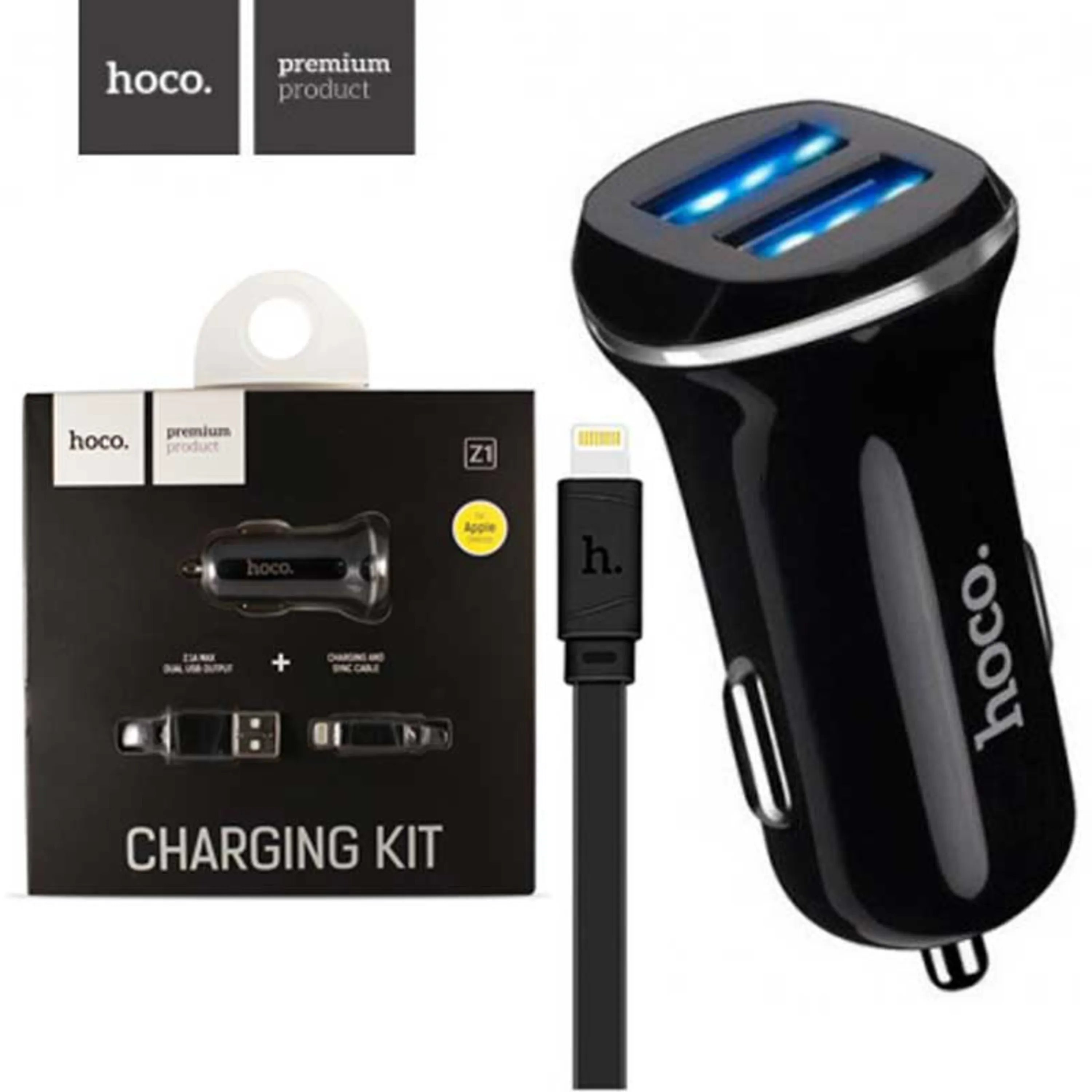 شارژر فندکی Hoco Z1 + کابل آیفونی شارژر فندکی Hoco Z1 + کابل آیفونی