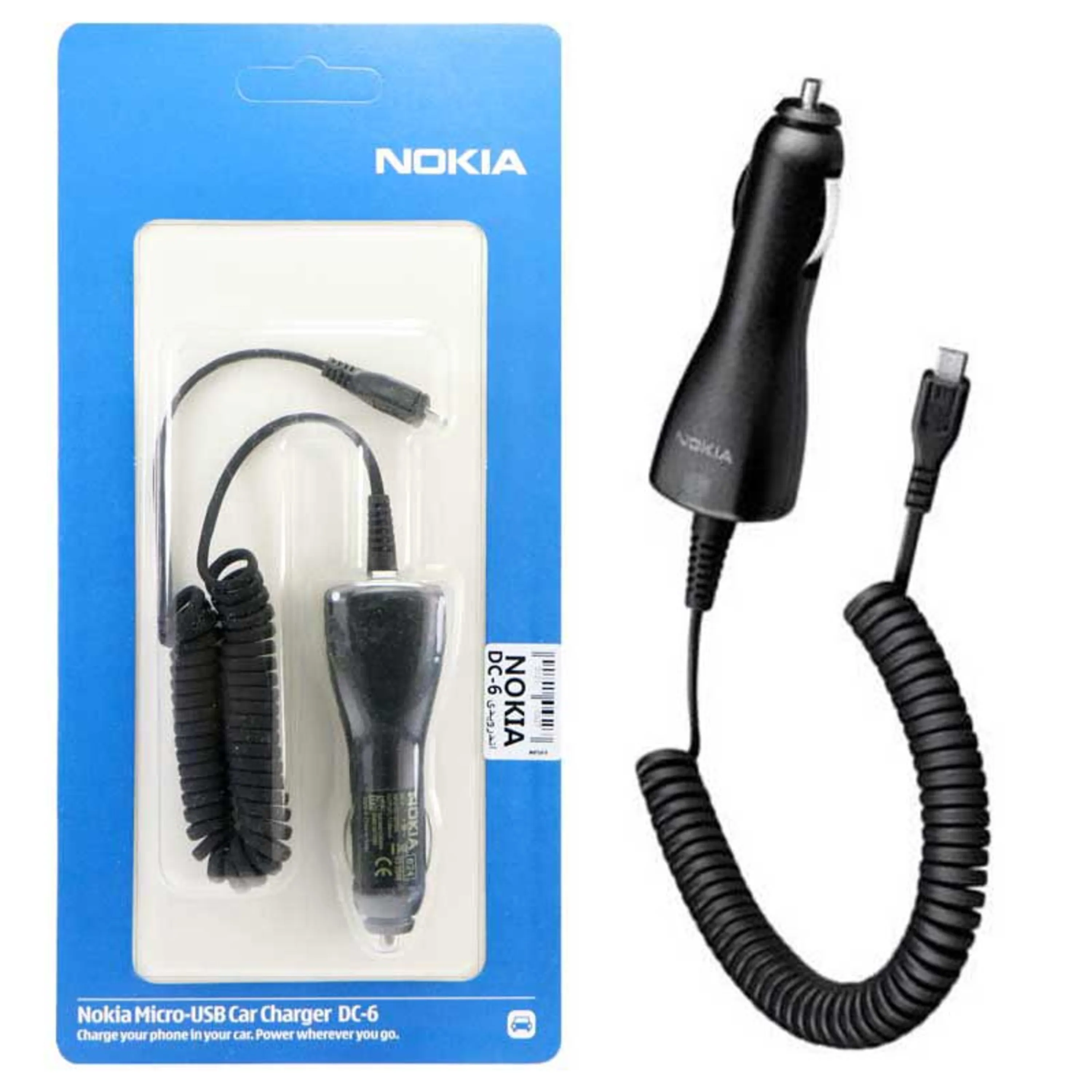 شارژر فندکی سیم وصل میکرو یو اس بی Nokia DC-6 شارژر فندکی سیم وصل میکرو یو اس بی Nokia DC-6