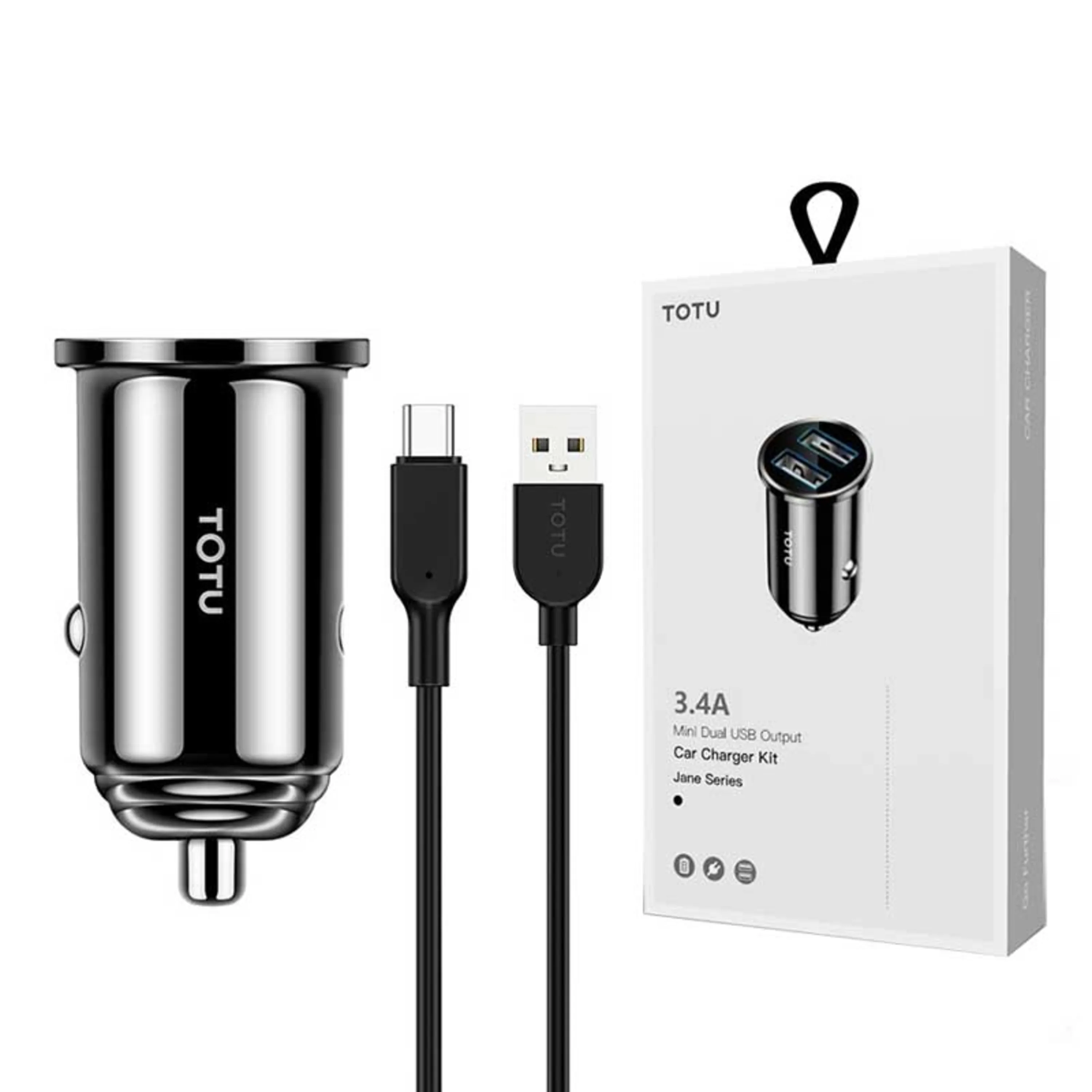 شارژر فندکی Totu GTZCC-03 3.4A + کابل Type-C شارژر فندکی Totu GTZCC-03 3.4A + کابل Type-C