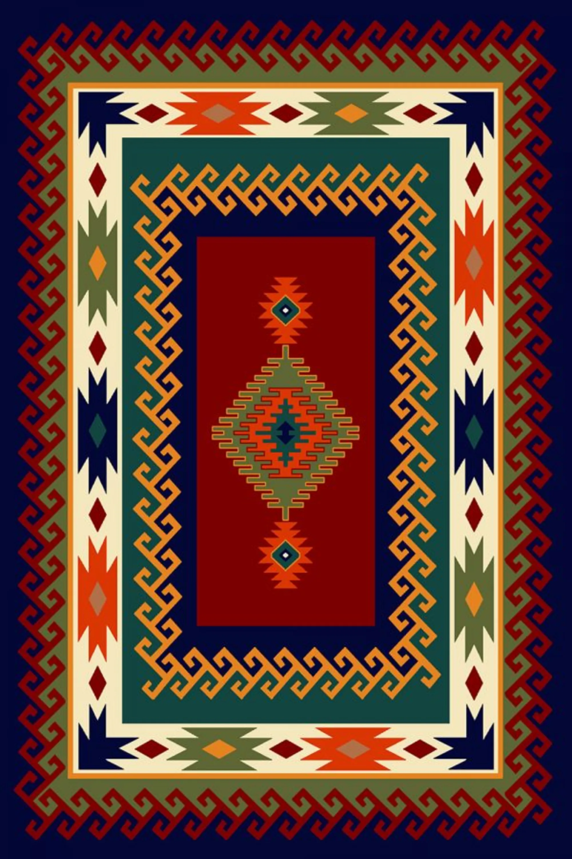 فرش طرح پامچال سرمه ای کلکسیون گلستان