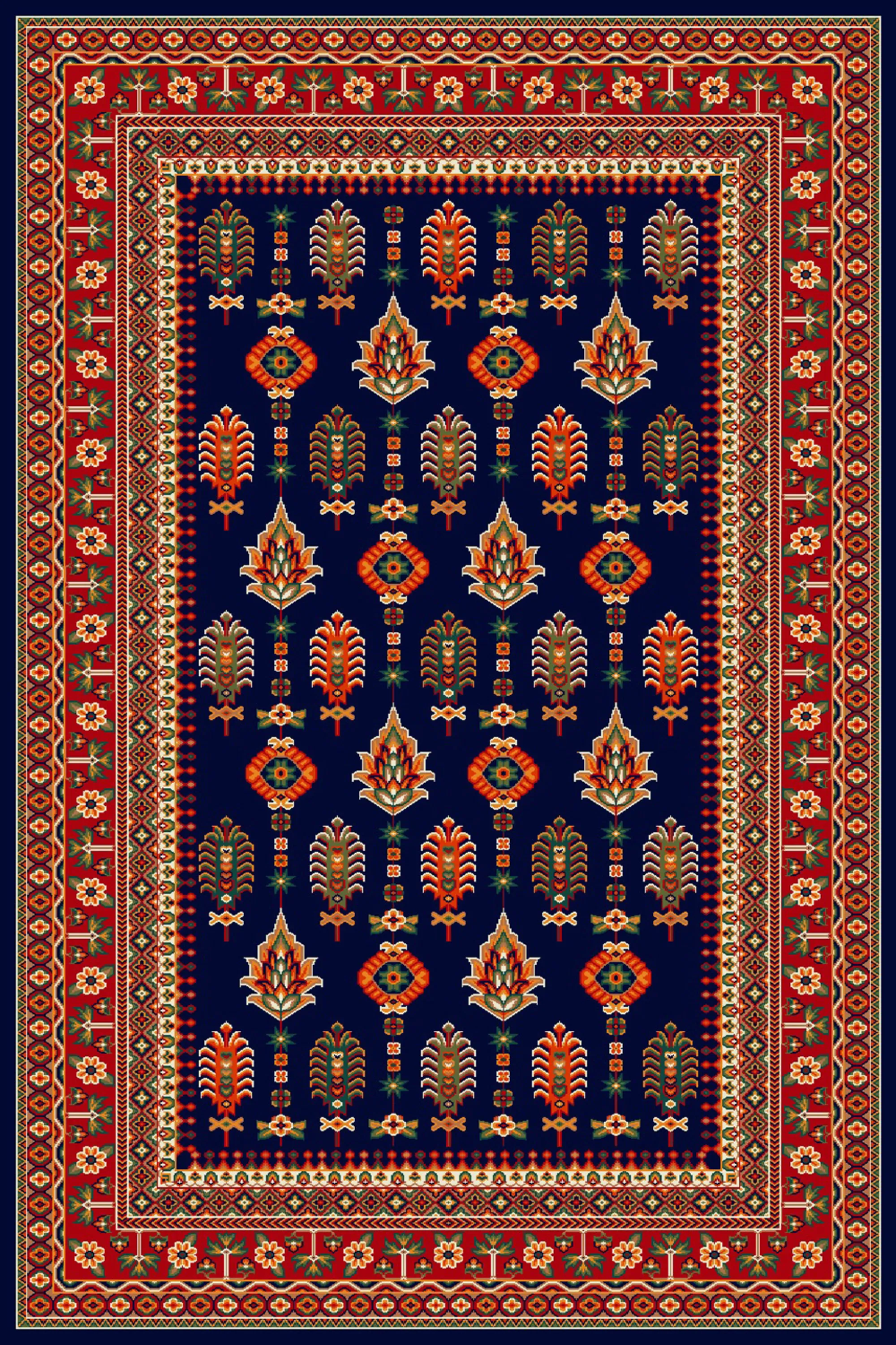 فرش طرح سارگل سرمه ای کلکسیون گلستان فرش طرح سارگل سرمه ای کلکسیون گلستان