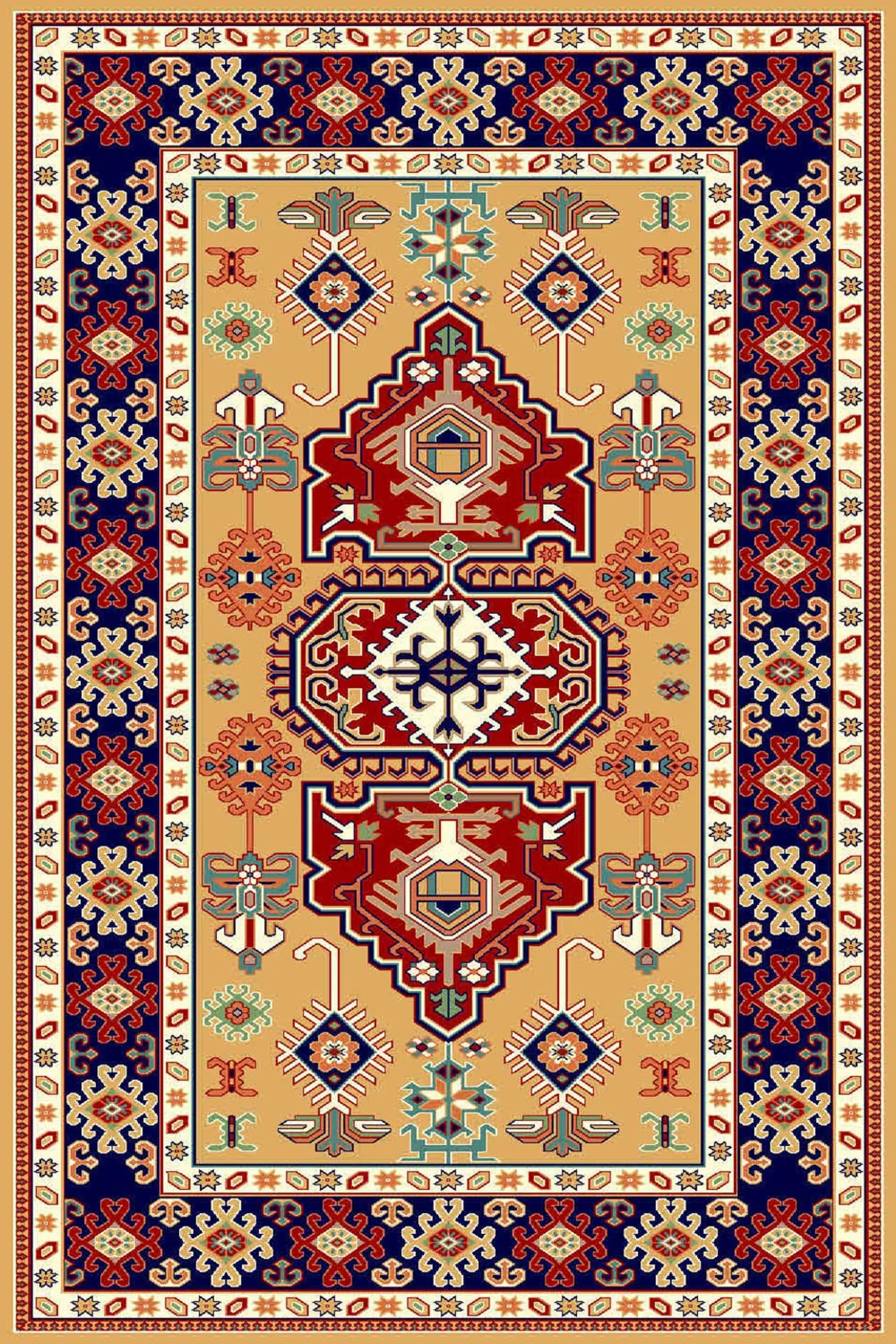 فرش ساوین طرح طوبی 2 عسلی کلکسیون شاهسون