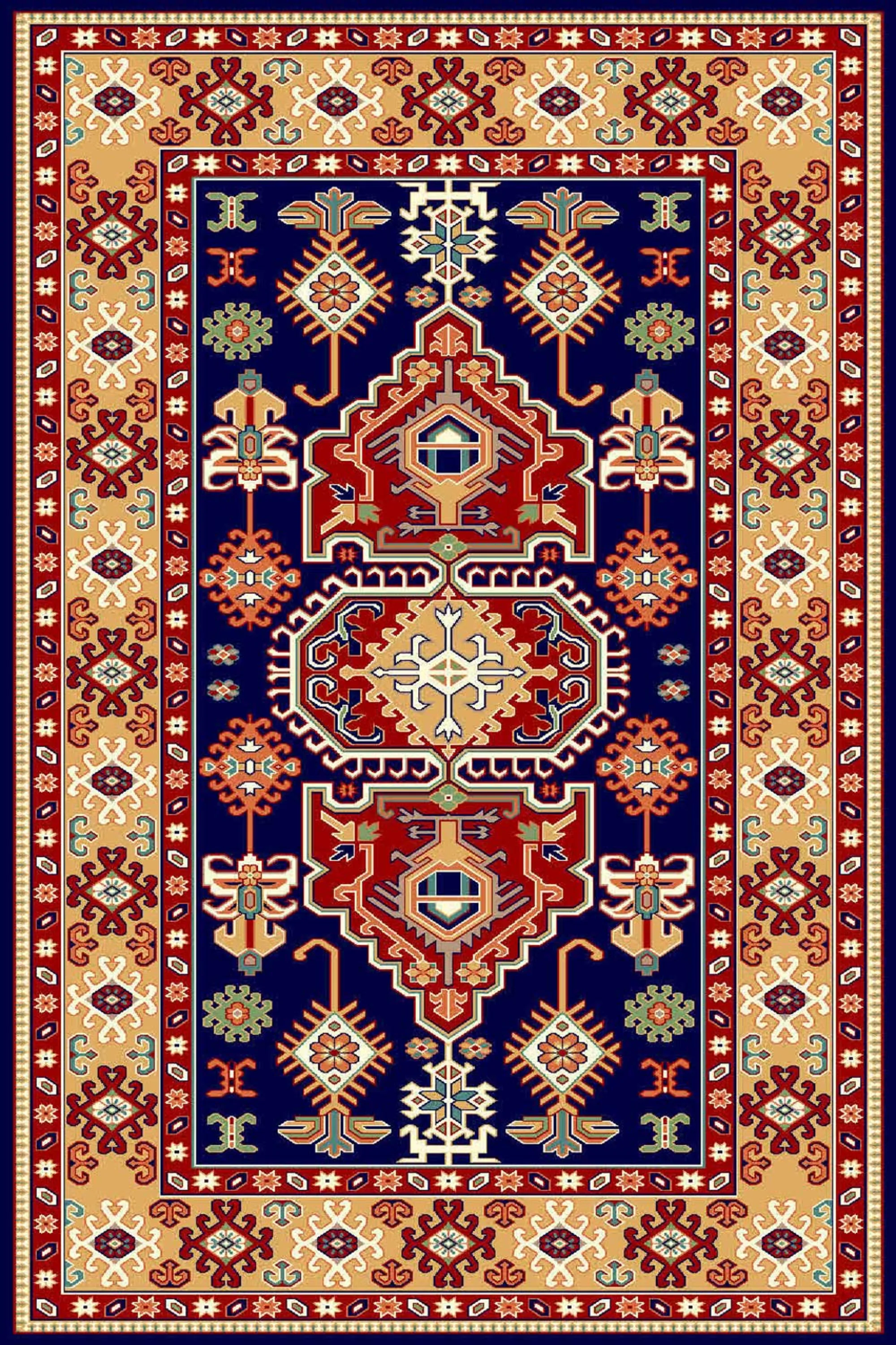 فرش ساوین طرح طوبی 2 سرمه ای کلکسیون شاهسون