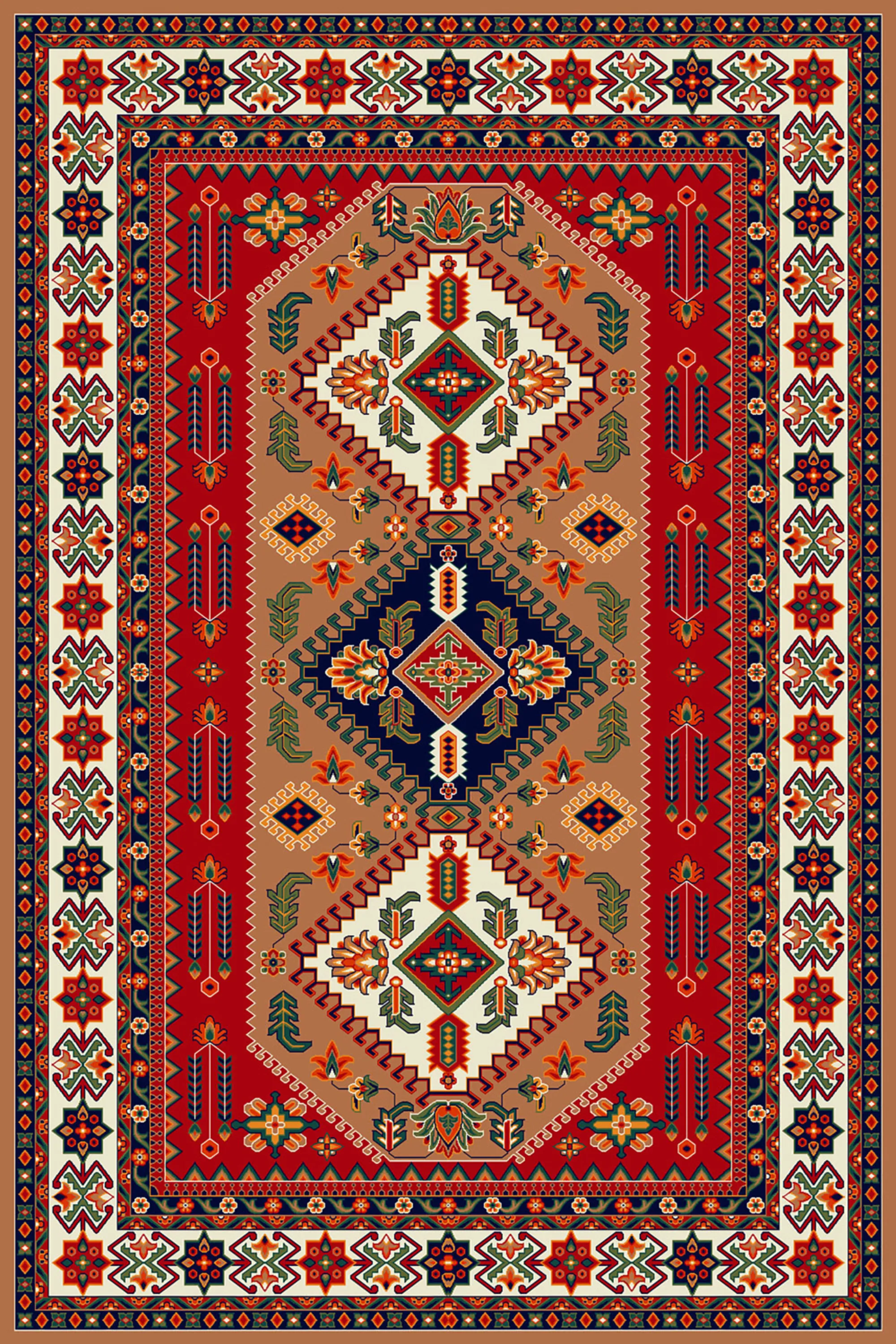 فرش طرح آنیتا شکلاتی کلکسیون گلستان