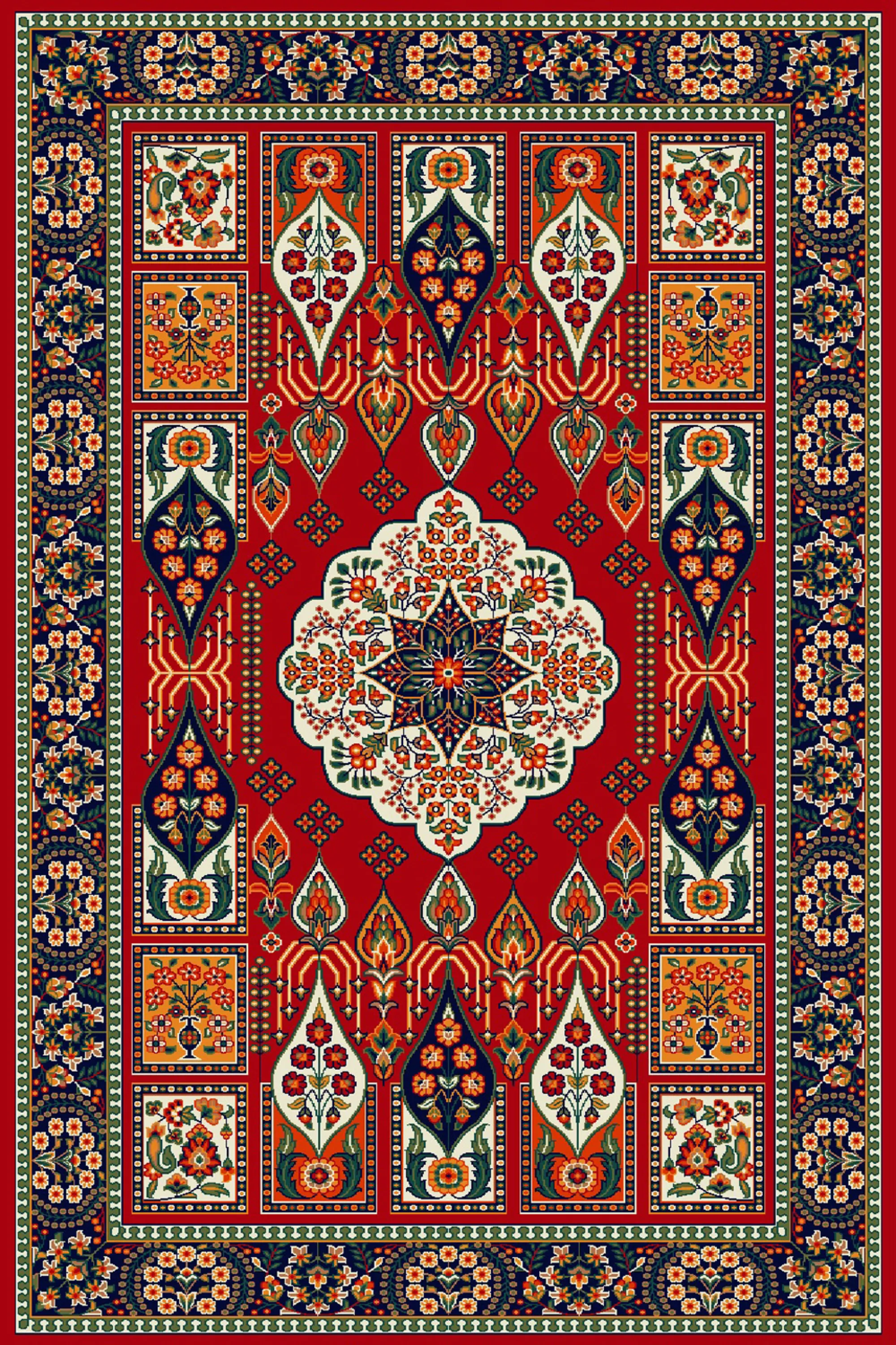 فرش طرح کشکولی لاکی کلکسیون گلستان