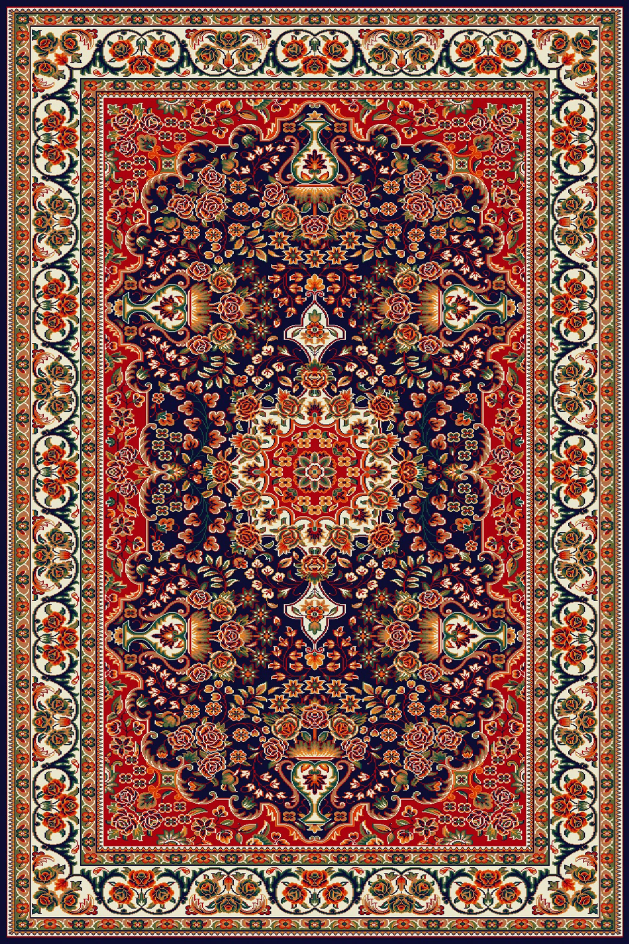 فرش طرح افشار سرمه ای کلکسیون گلستان