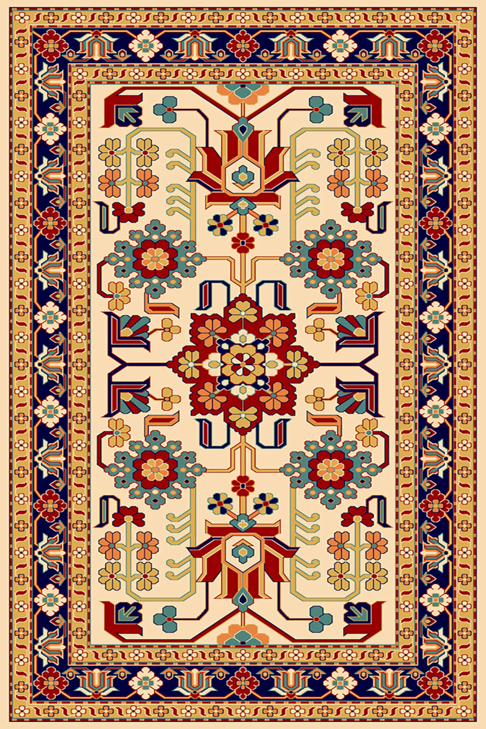 فرش ساوین طرح مهربان کرم کلکسیون پازیریک فرش ساوین طرح مهربان کرم کلکسیون پازیریک