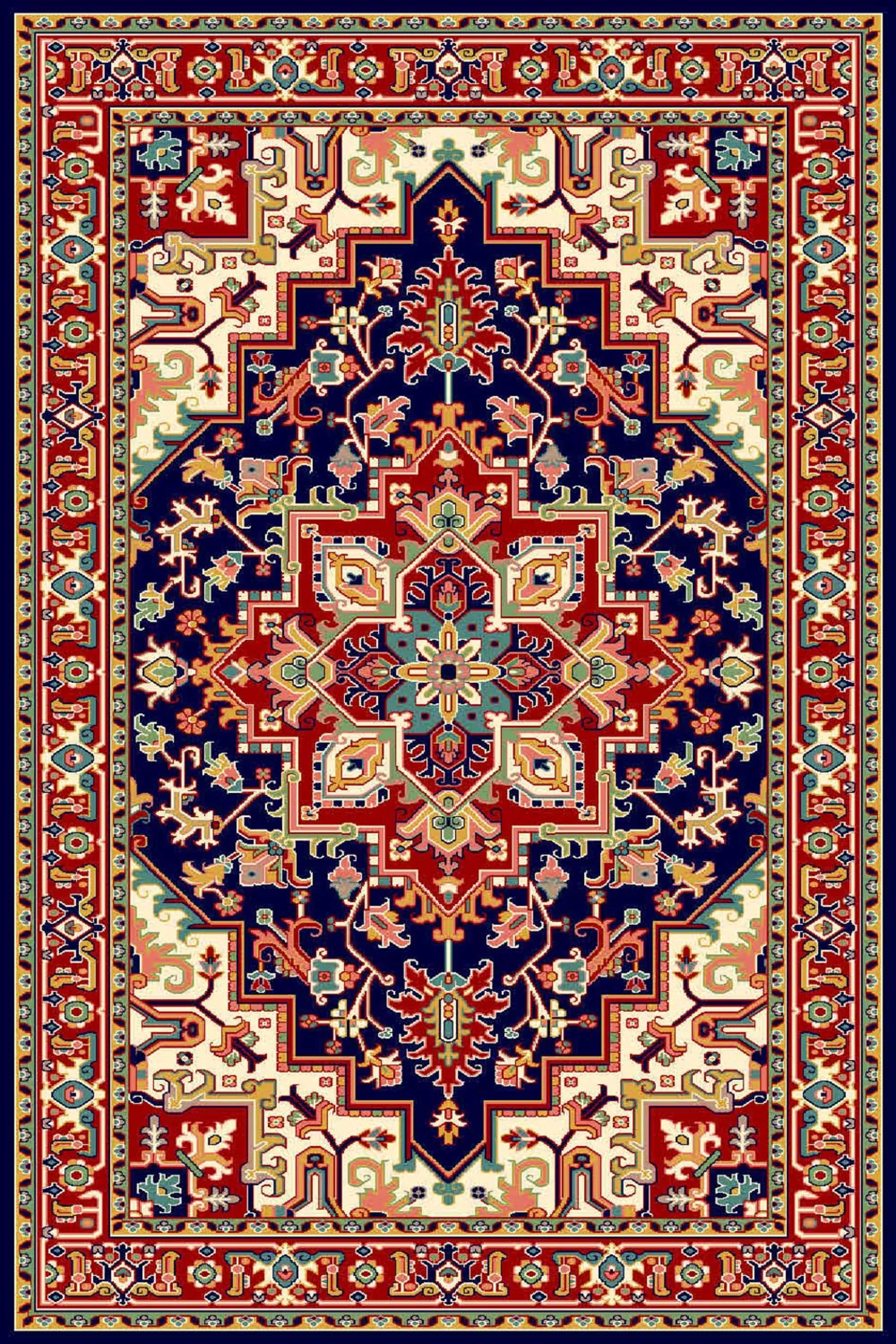 فرش ساوین طرح هریس 2 سرمه ای کلکسیون شاهسون