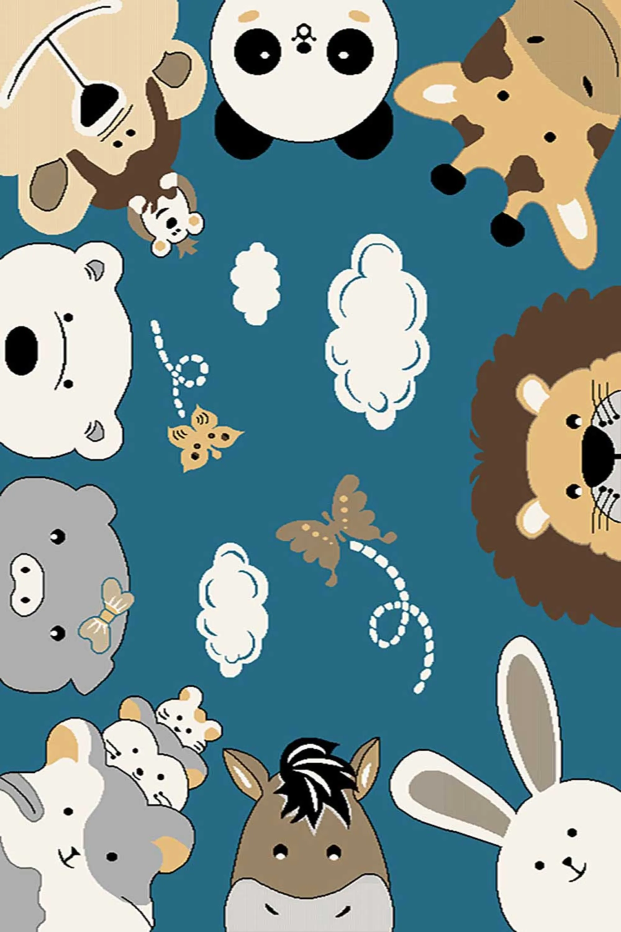 فرش طرح 4058 آبی کلکسیون ویژن