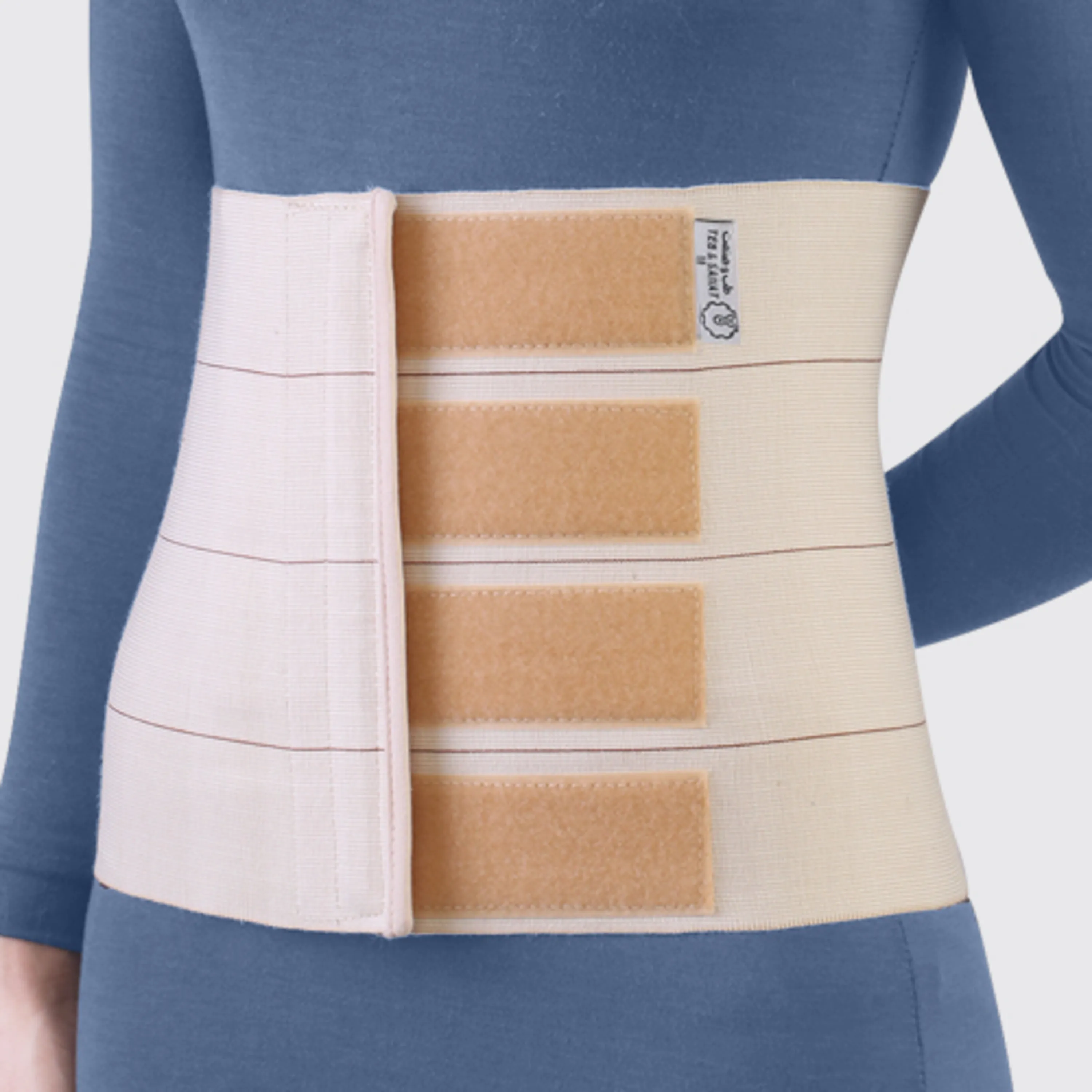 شکم بند ساده کرم طب و صنعت(با قابلیت تنظیم) Adjustable Elastic Abdominal Binder شکم بند ساده کرم طب و صنعت(با قابلیت تنظیم) Adjustable Elastic Abdominal Binder
